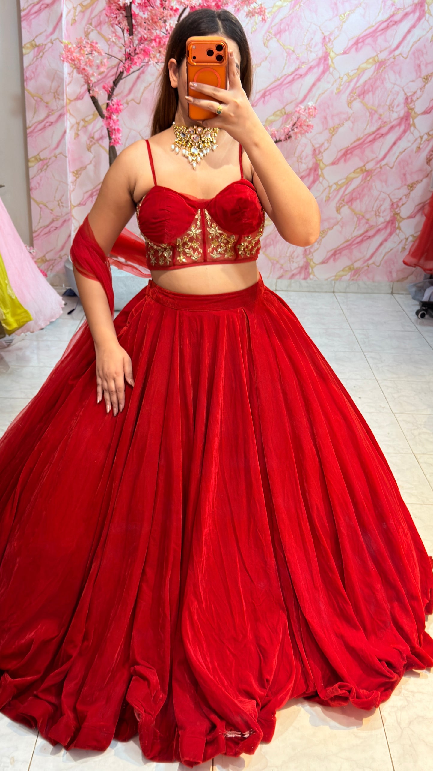 Embellished wedding lehenga 4074