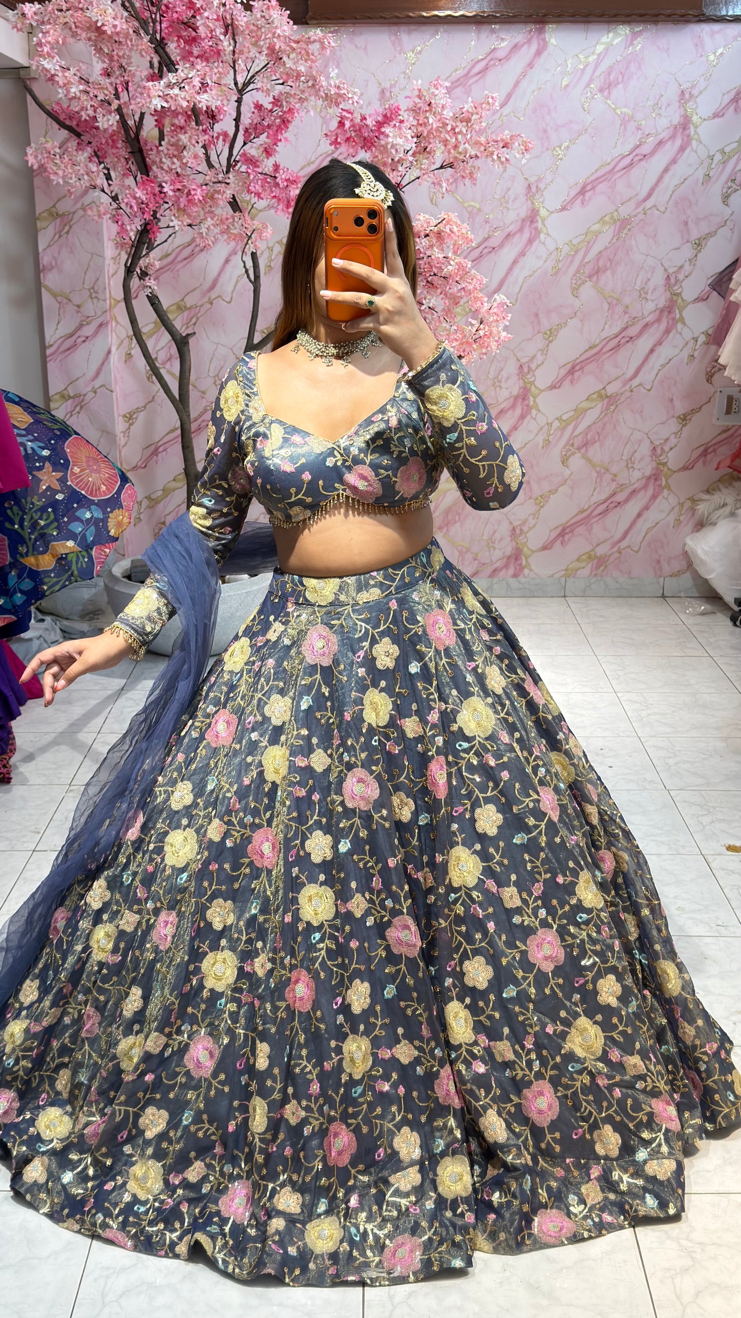 Embellished wedding lehenga 4027
