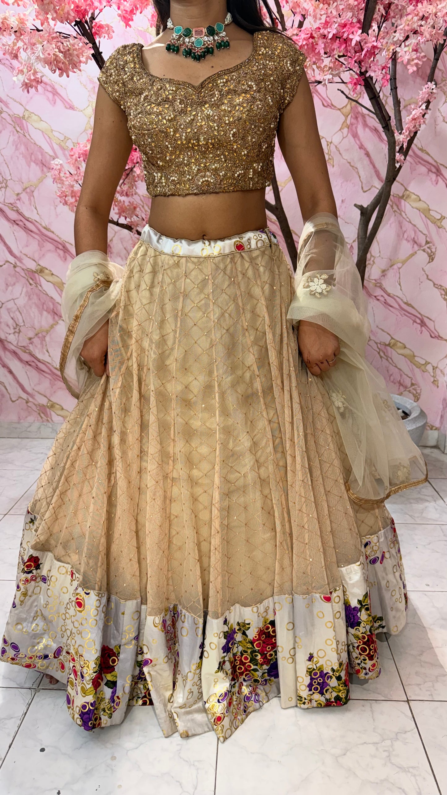 Embellished wedding lehenga 4047