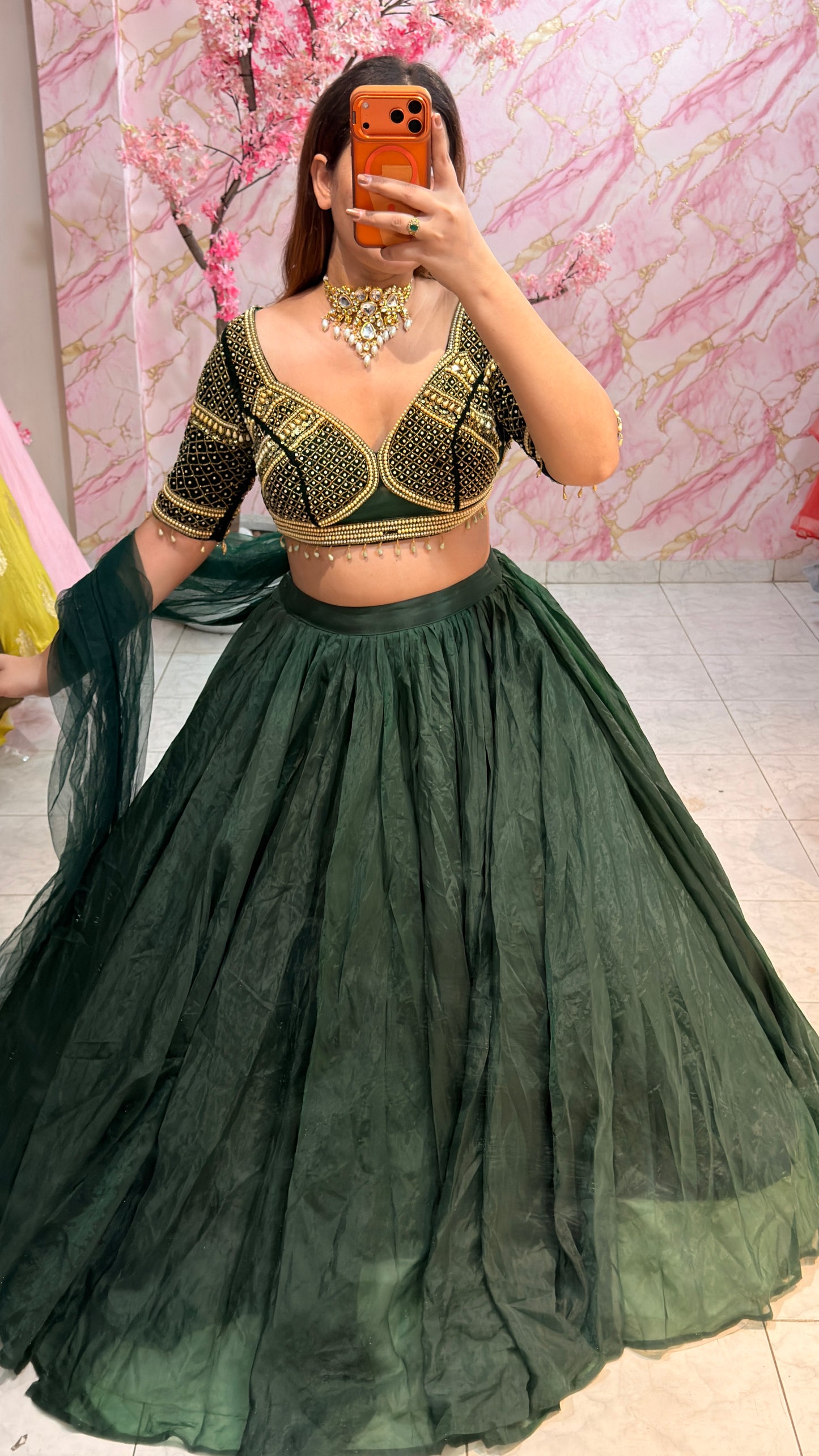 Embellished wedding lehenga 4069