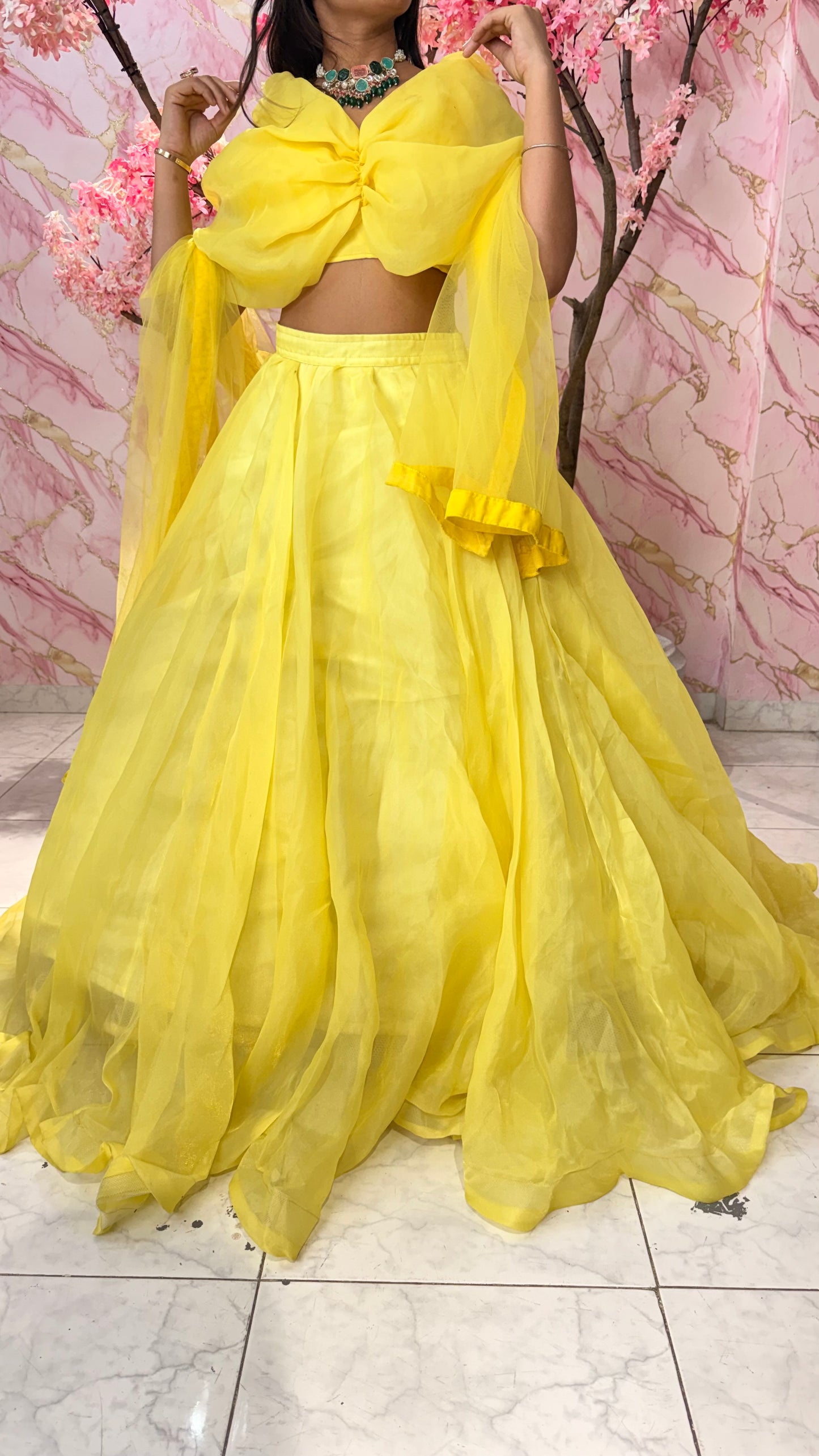 Butterfly yellow lehenga 4002