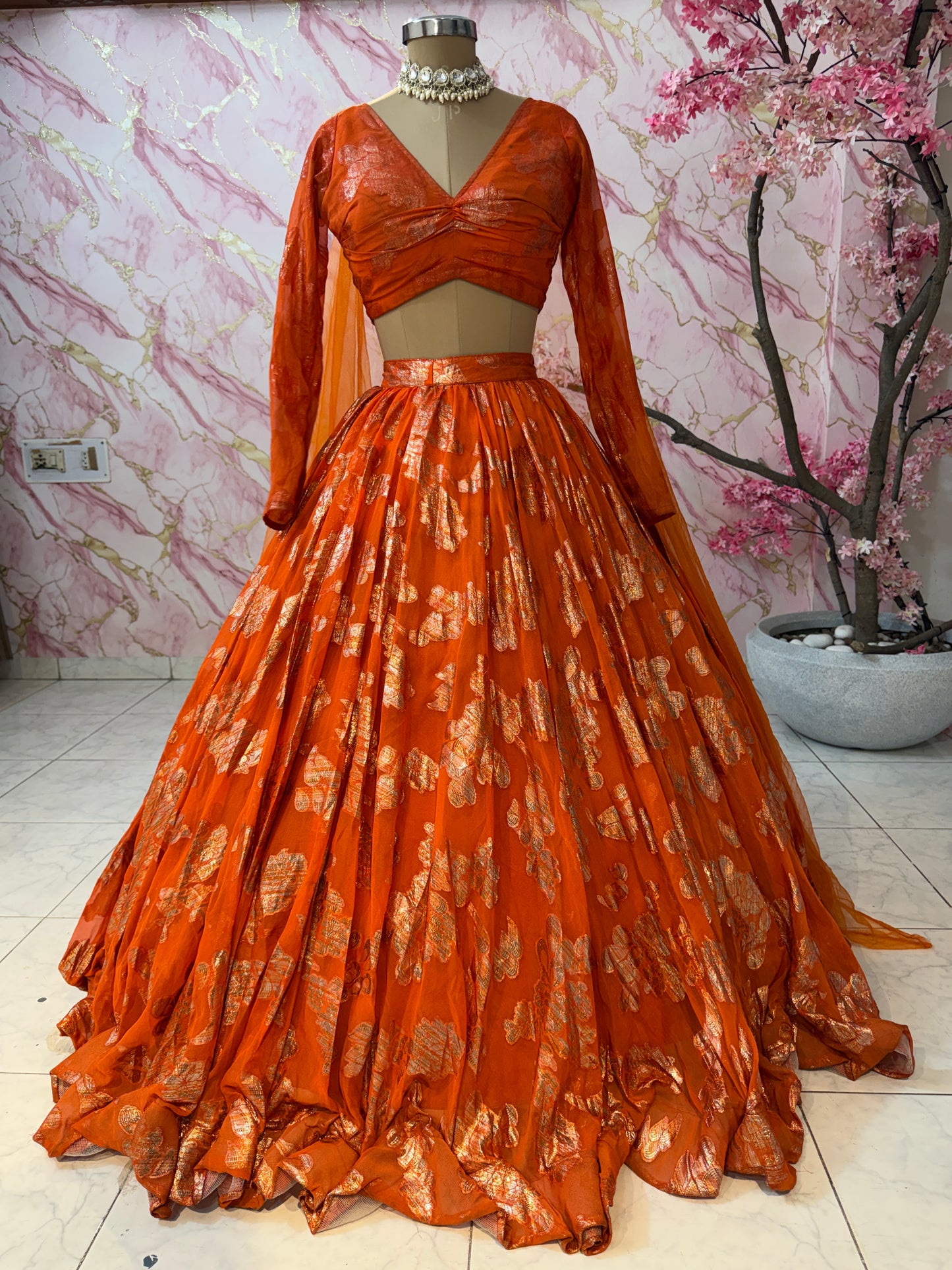 Embellished wedding lehenga 4087