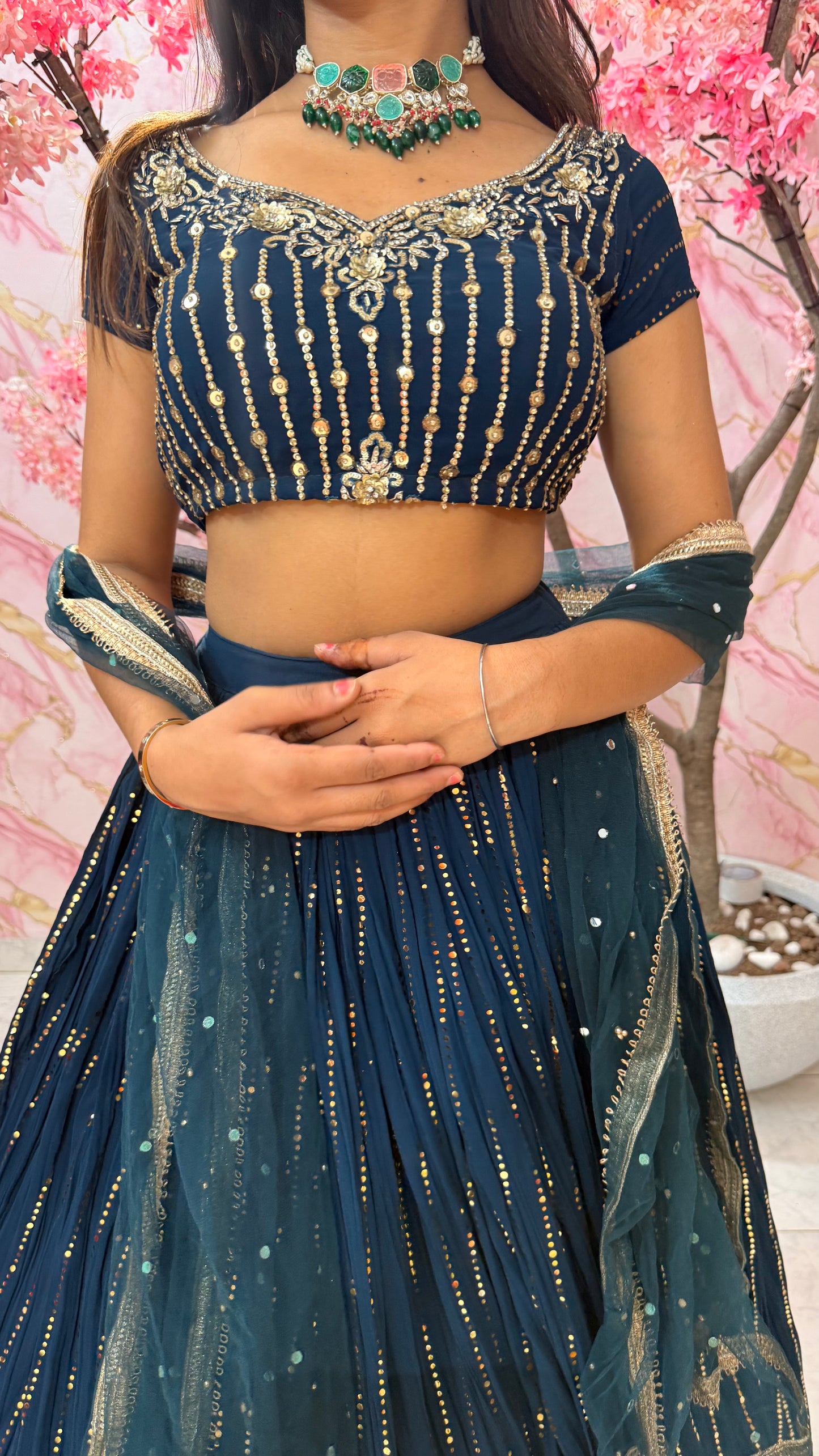 Embellished wedding lehenga 4049