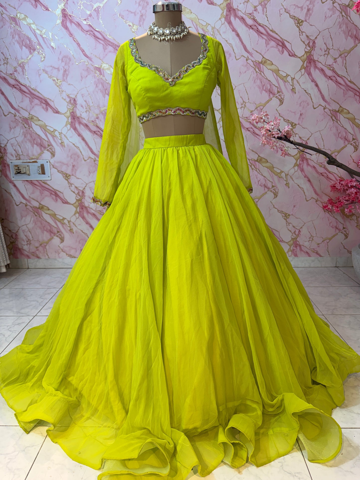 Embellished wedding lehenga 4144