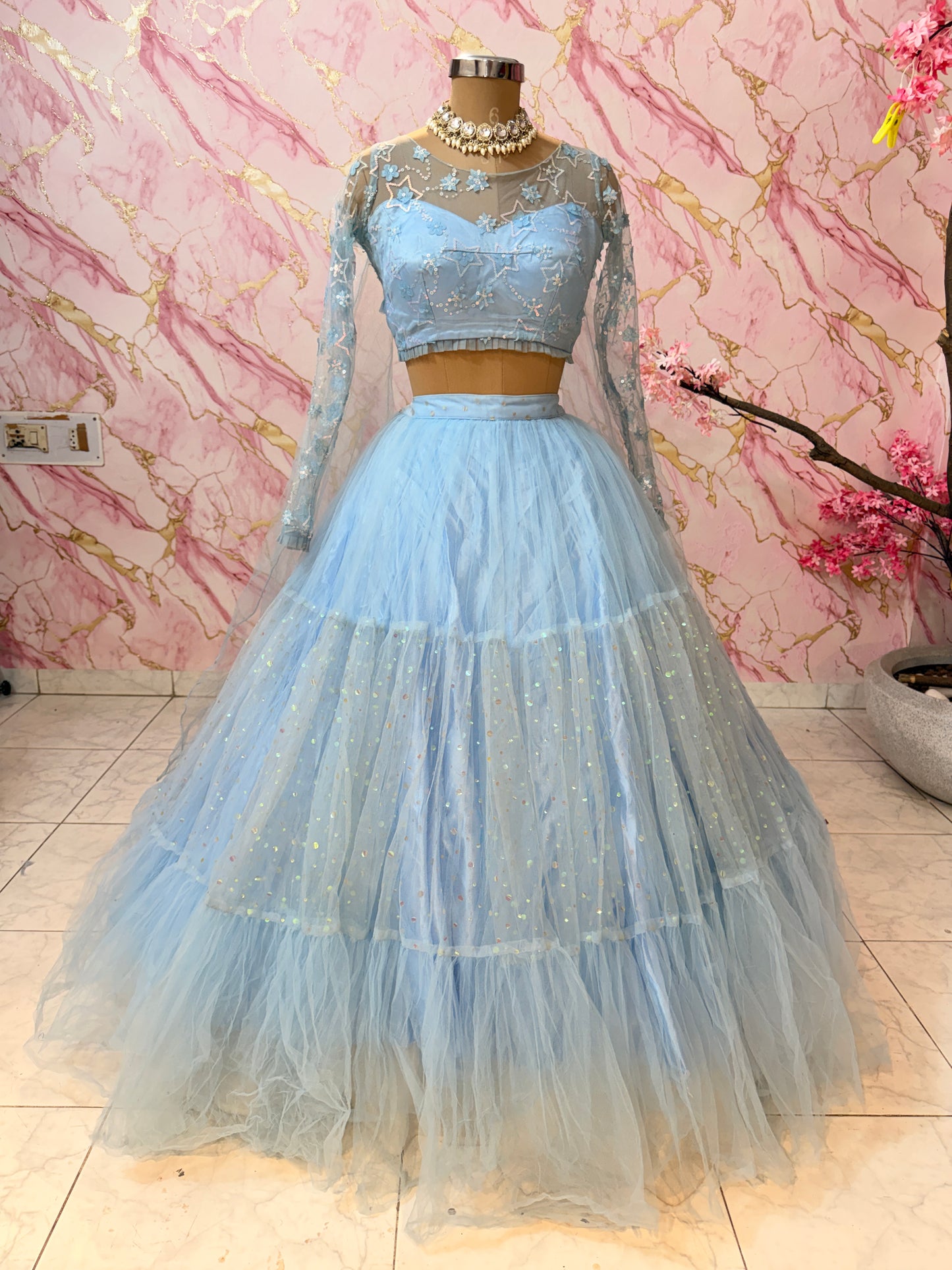 Embellished wedding lehenga 4121