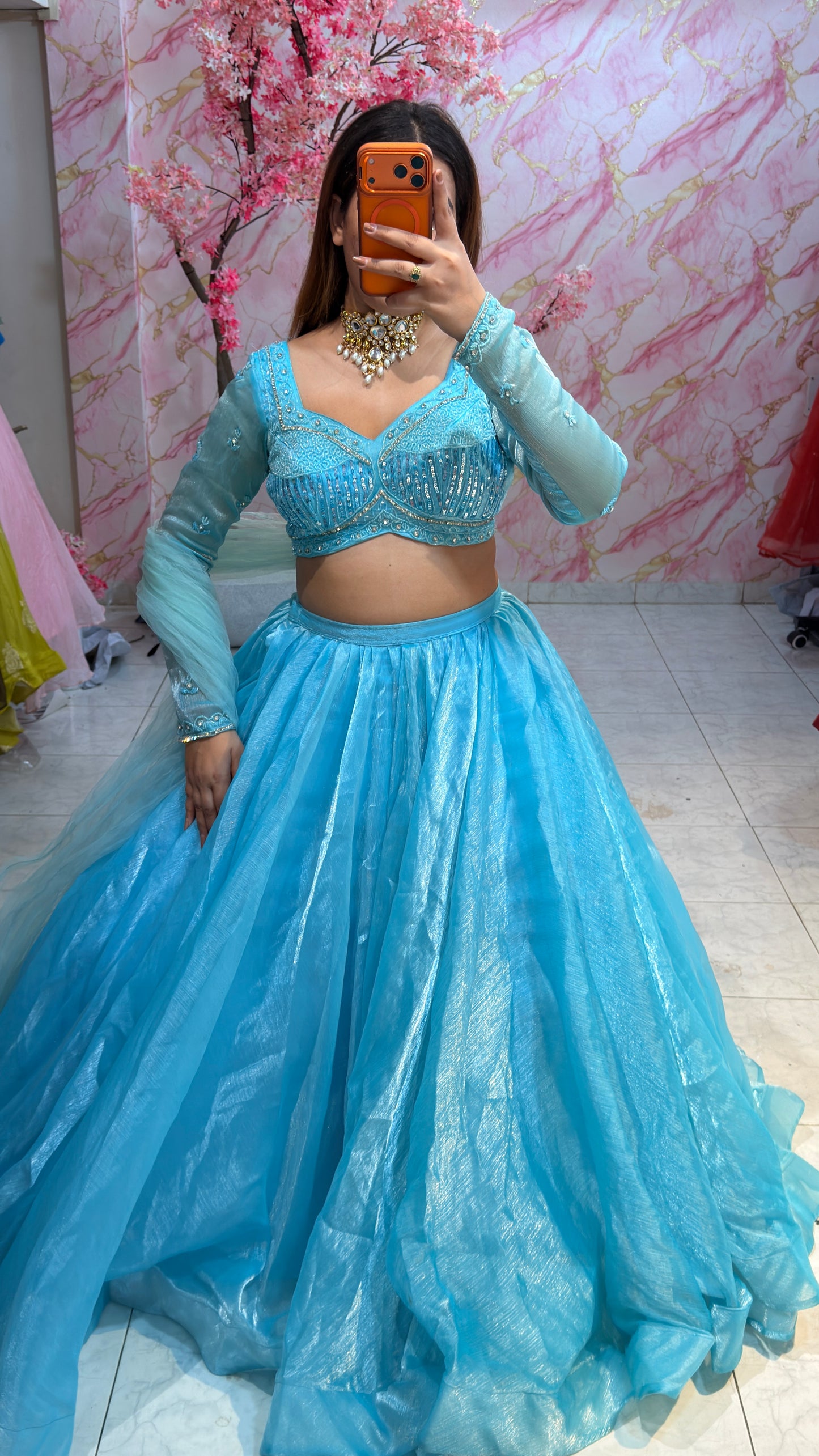 Embellished wedding lehenga 4078