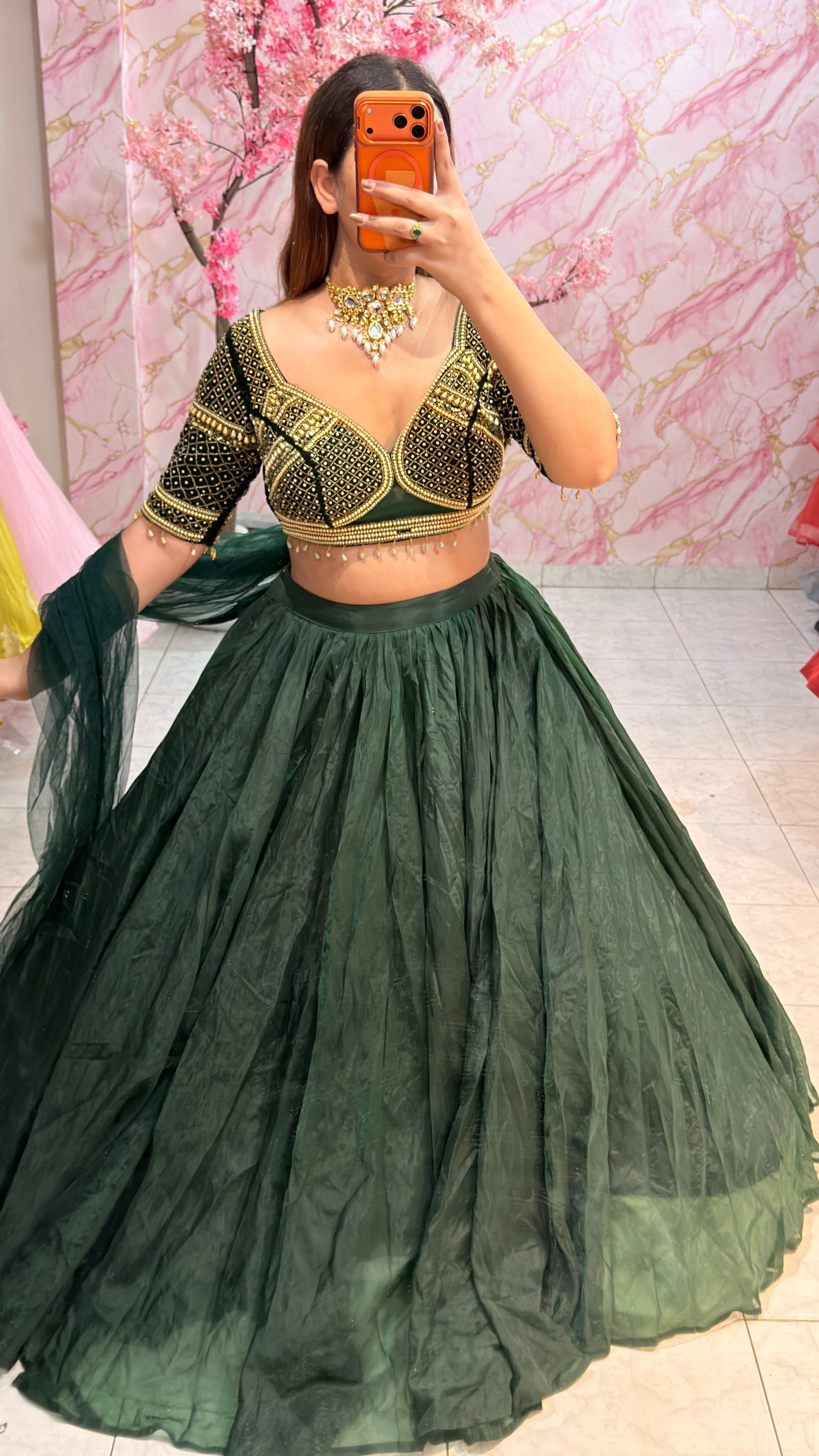 Embellished wedding lehenga 4069