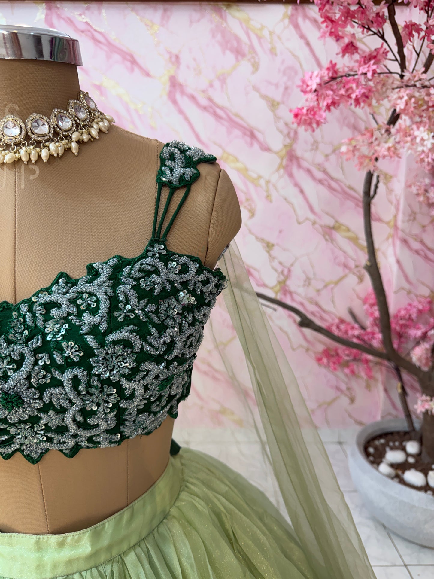 Embellished wedding lehenga 4085