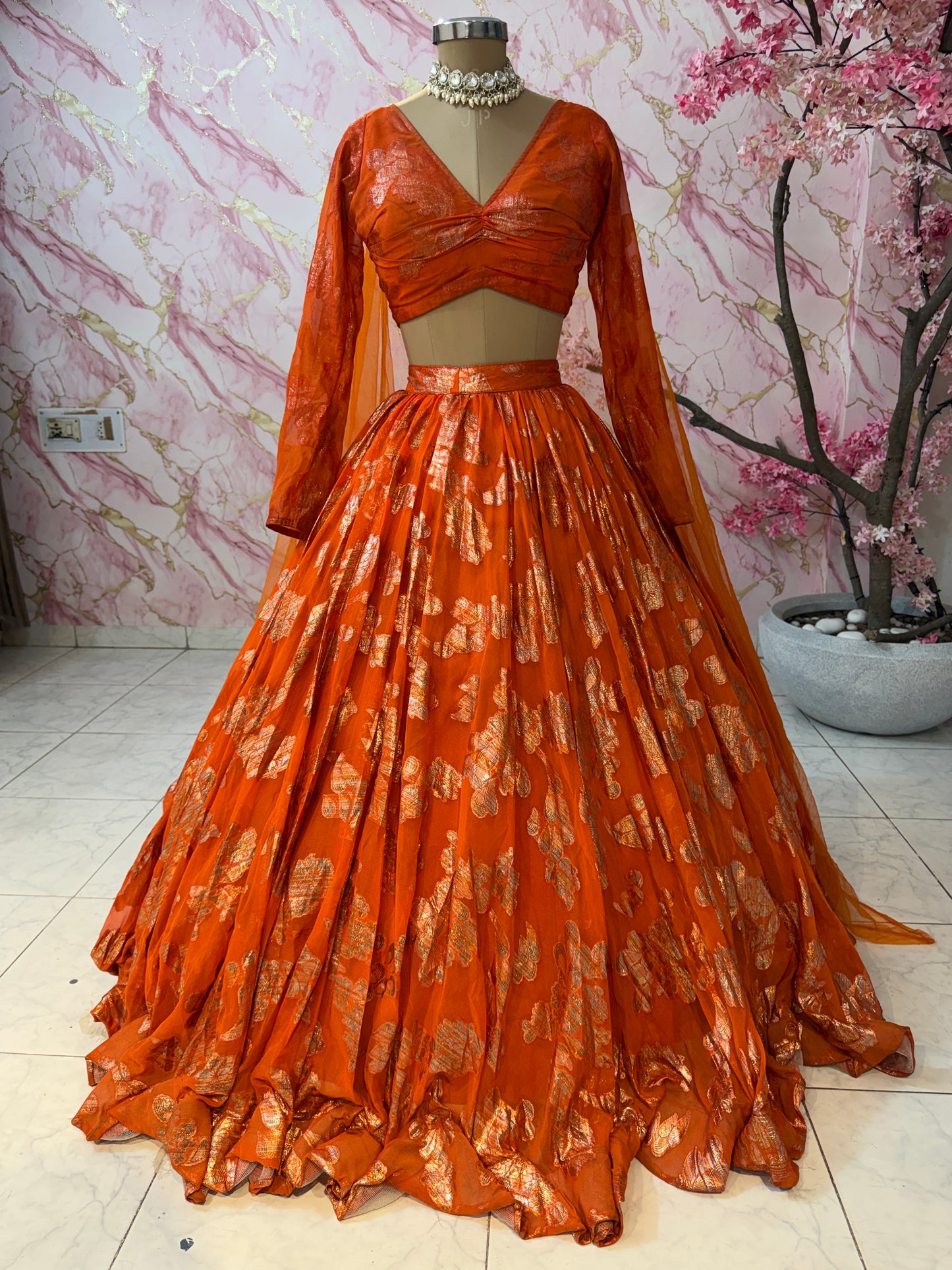 Embellished wedding lehenga 4087
