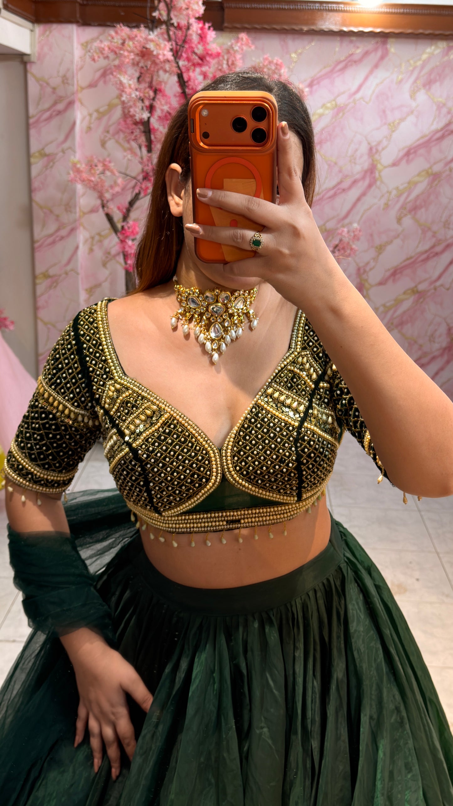 Embellished wedding lehenga 4069