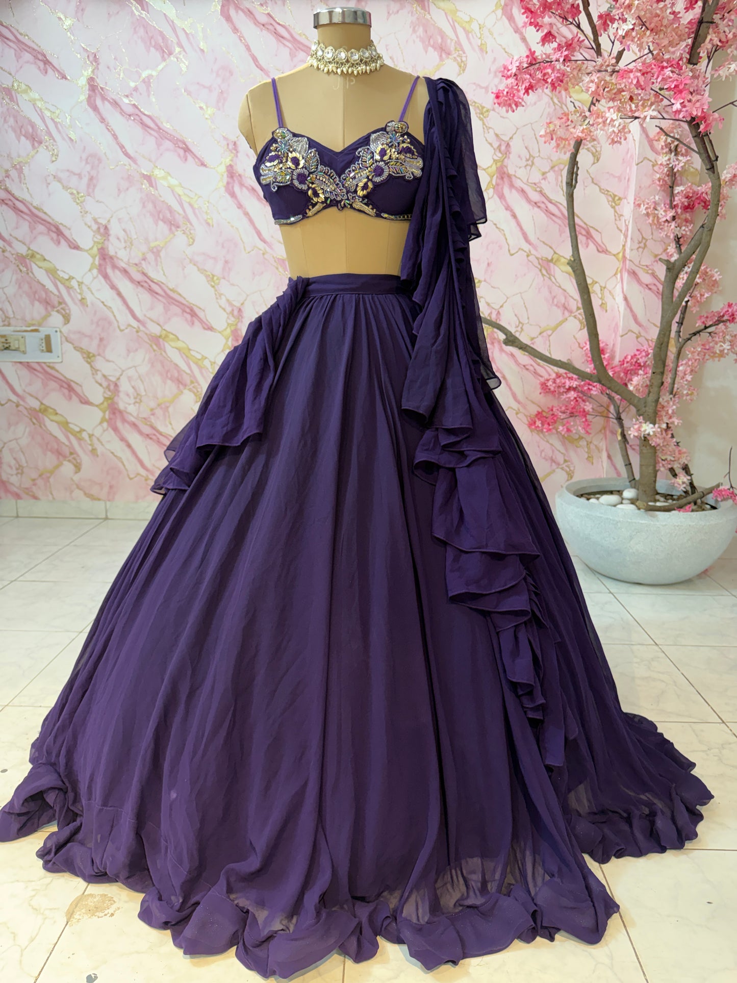 Embellished wedding lehenga 4088