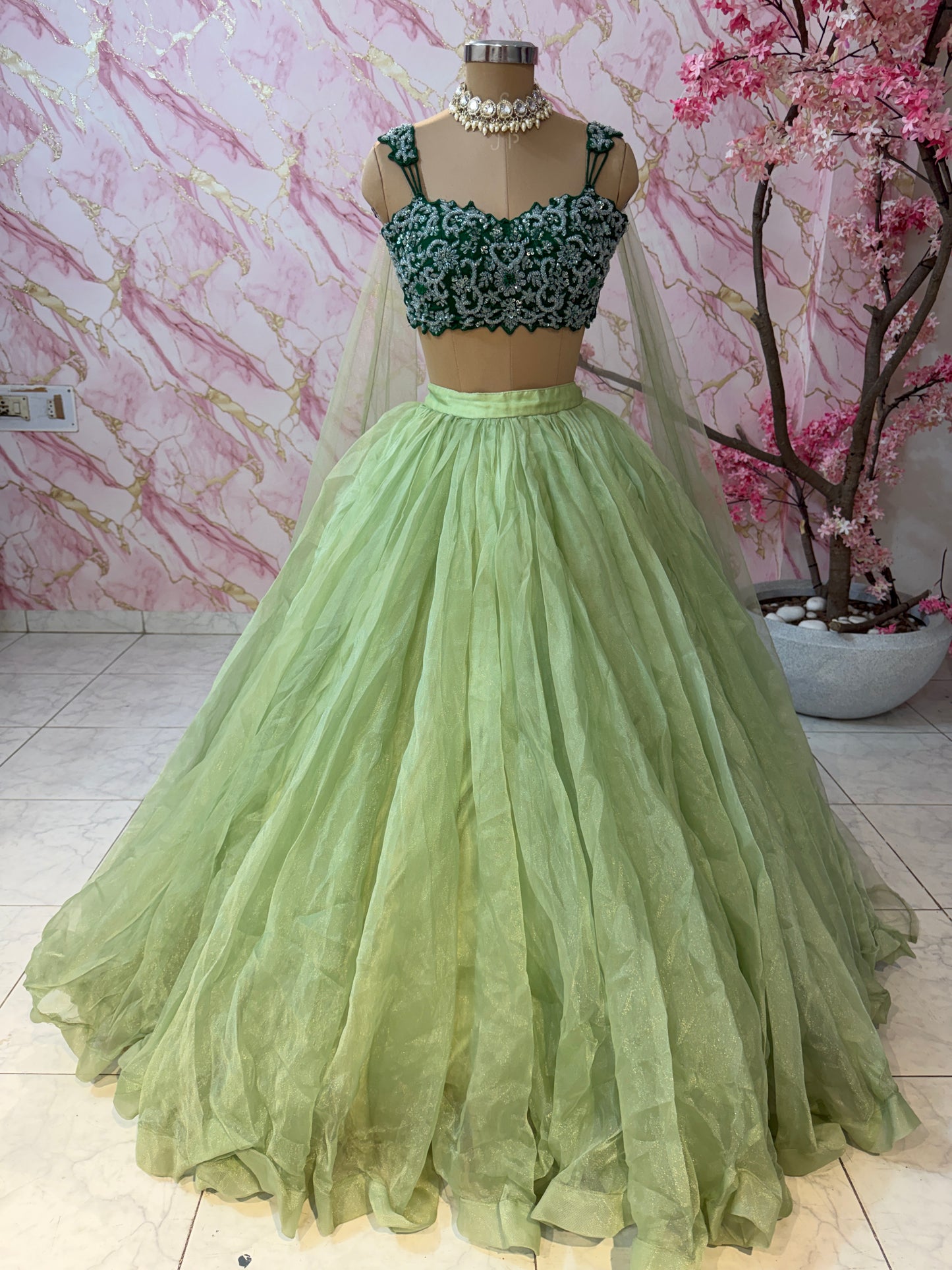 Embellished wedding lehenga 4085