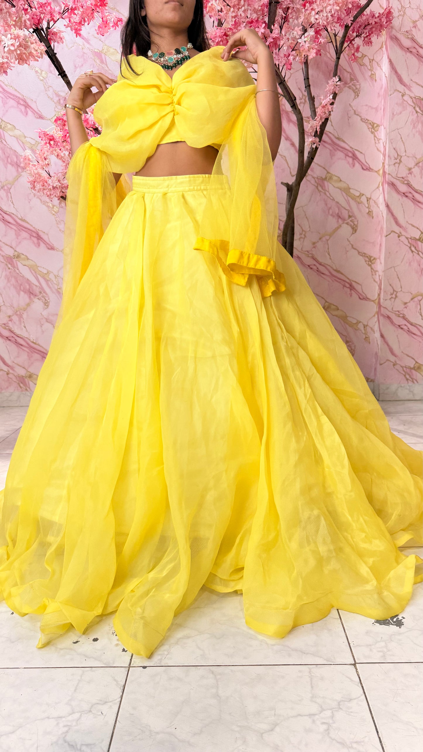 Butterfly yellow lehenga 4002