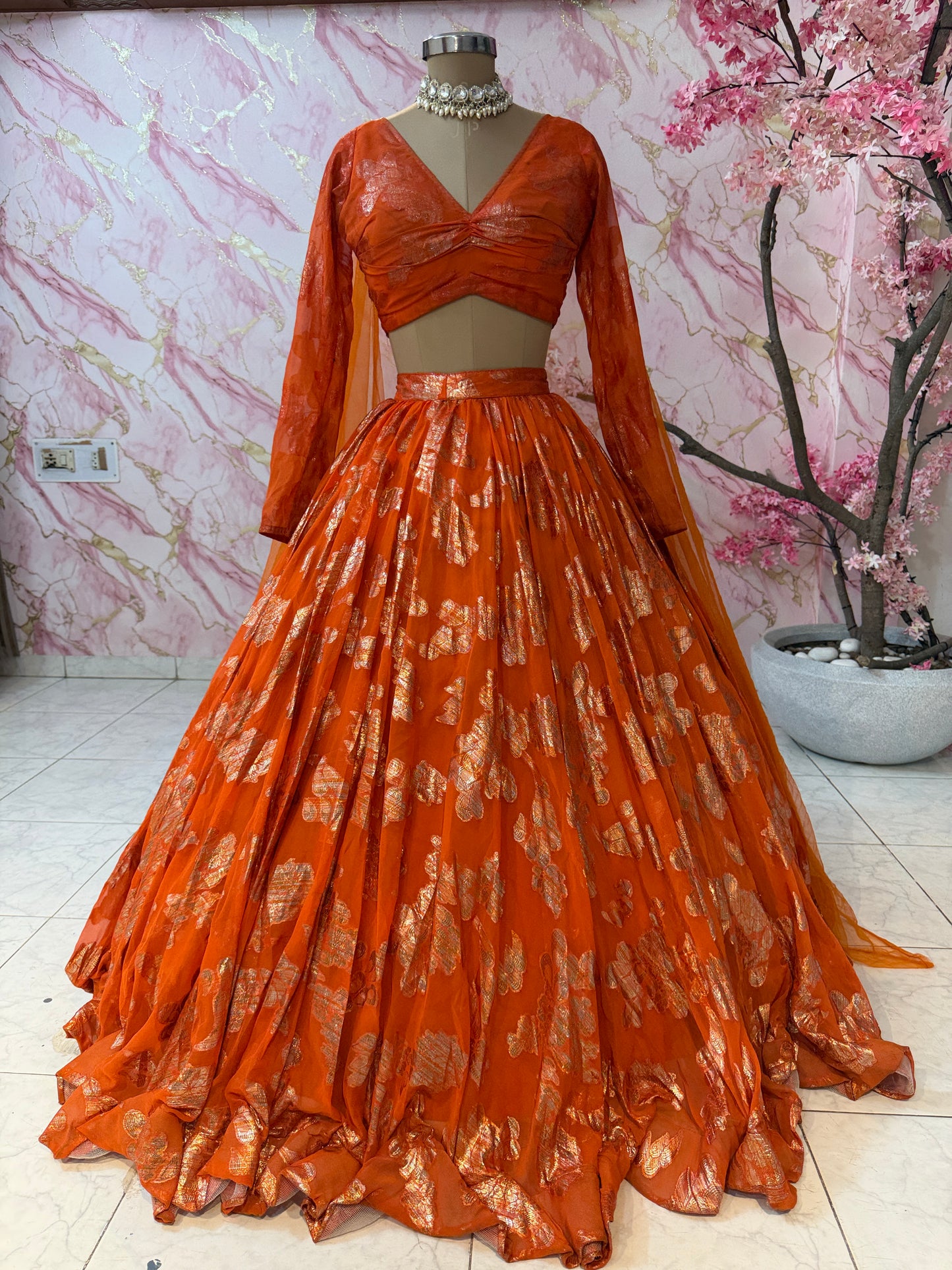 Embellished wedding lehenga 4087