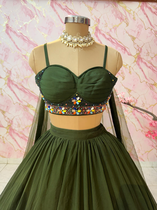 Embellished wedding lehenga 4125