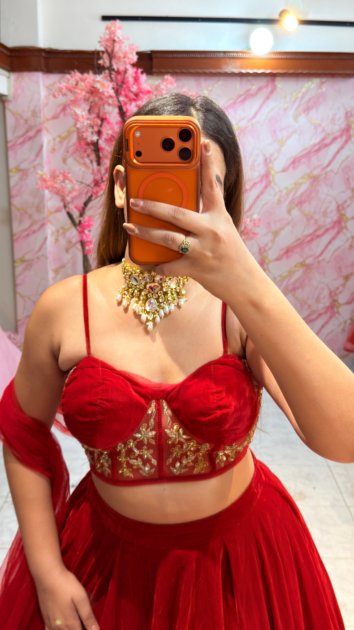 Embellished wedding lehenga 4074