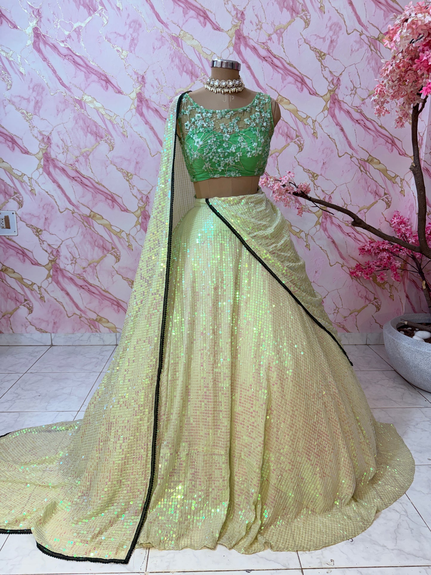 Embellished wedding lehenga 4153