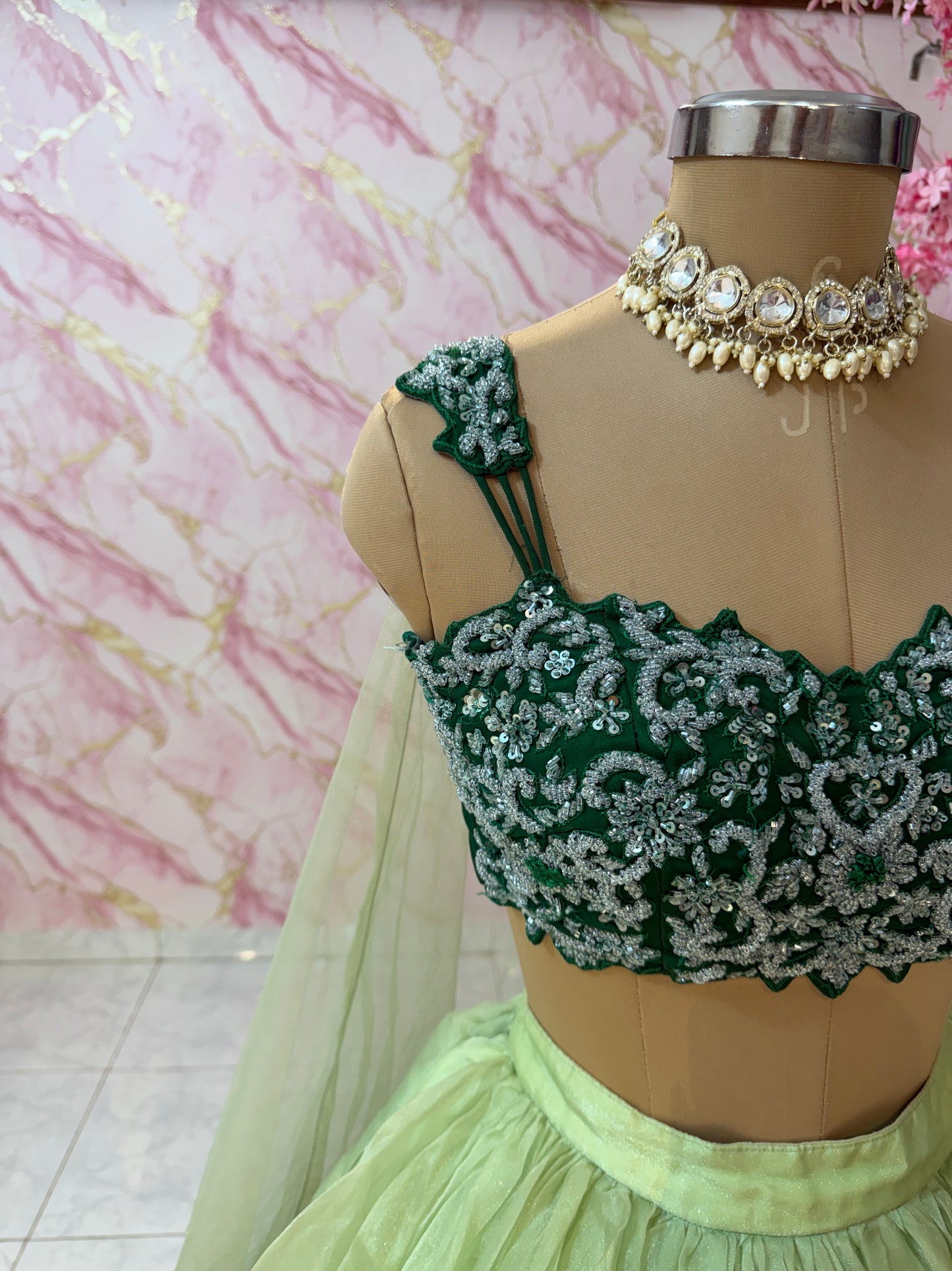 Embellished wedding lehenga 4085