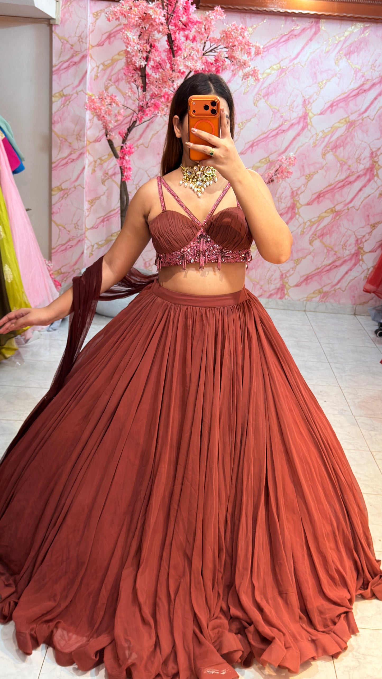 Embellished wedding lehenga 4077