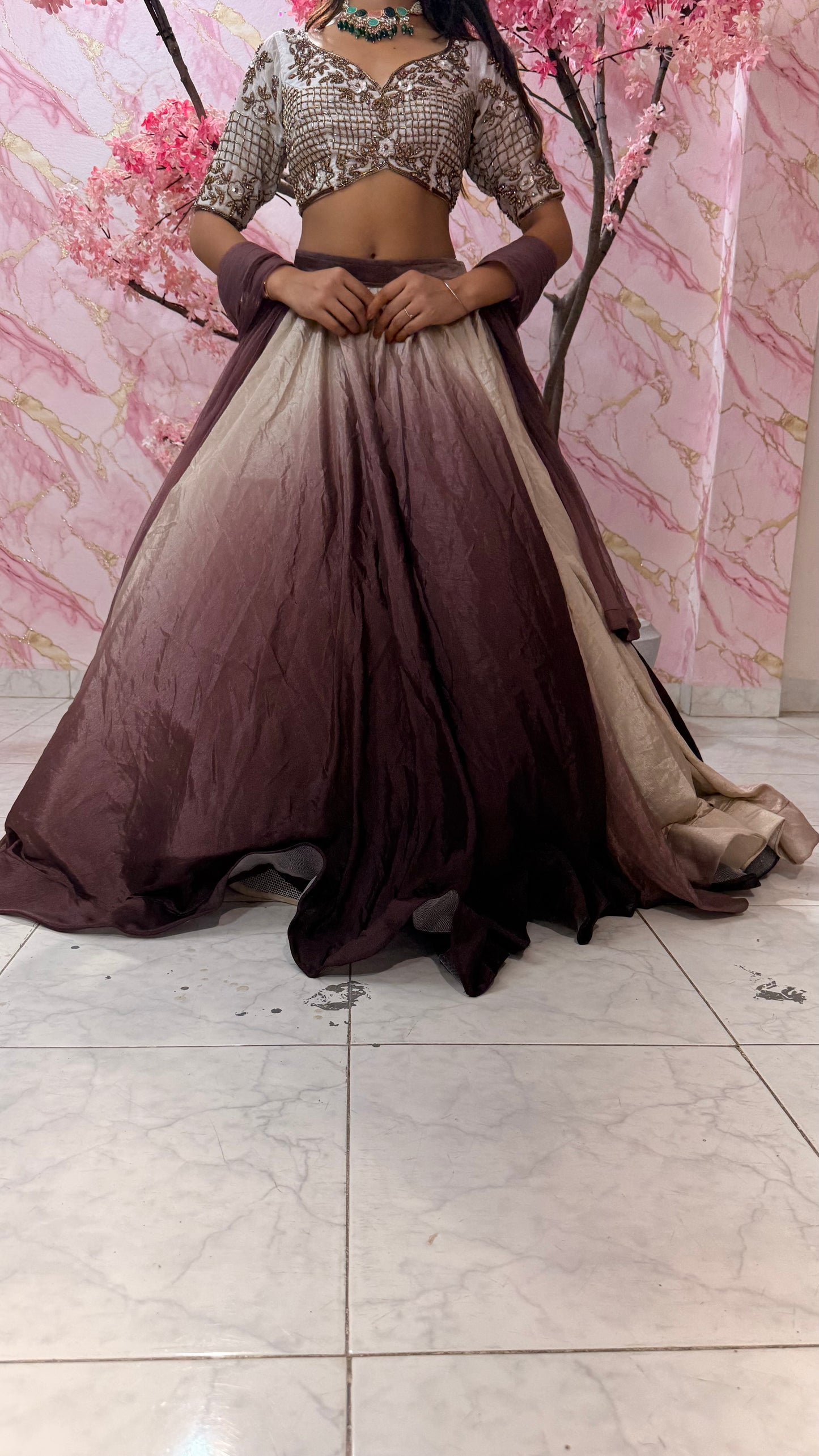 Embellished wedding lehenga 4044