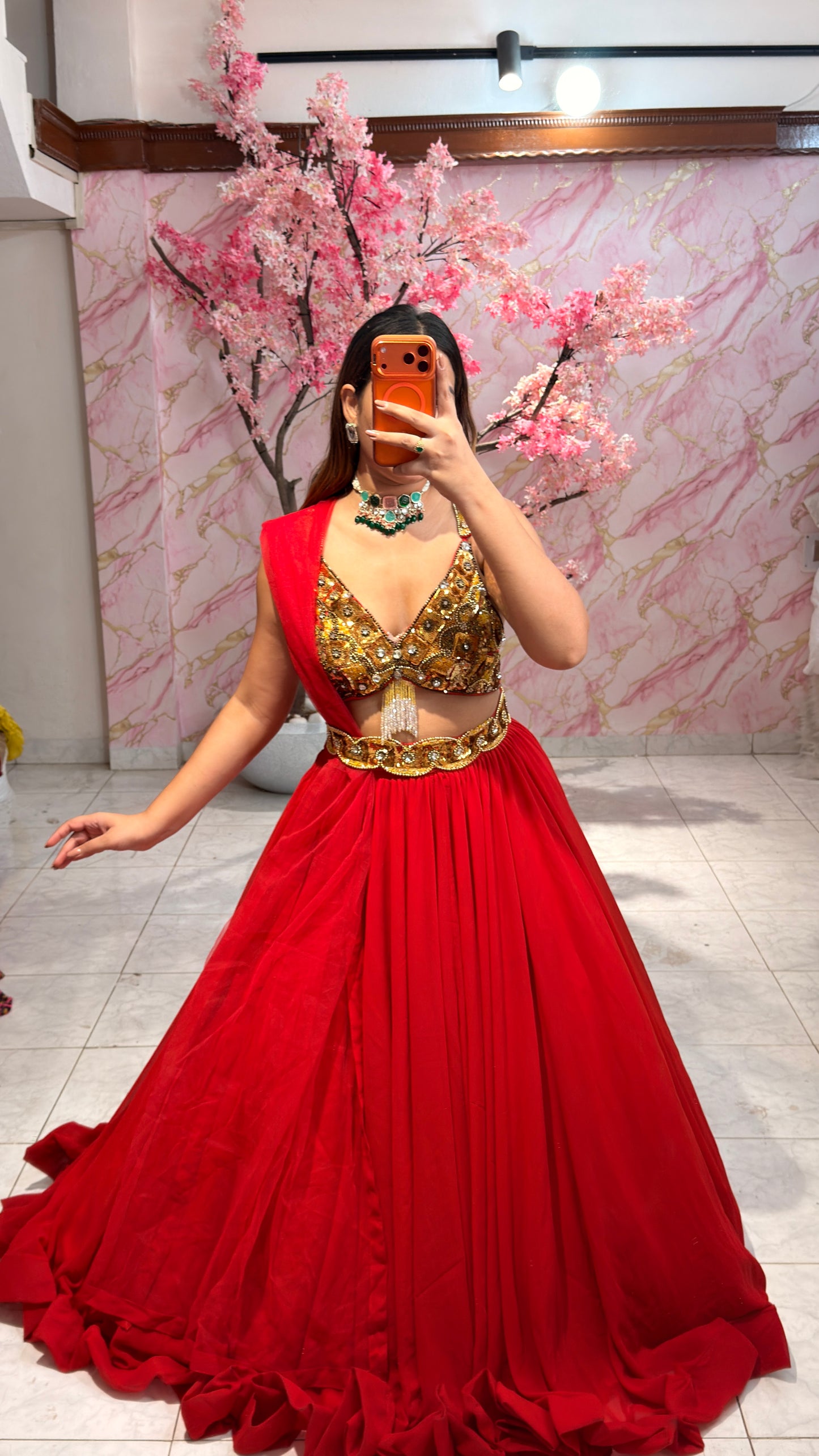 Belt Embellished wedding lehenga 4020