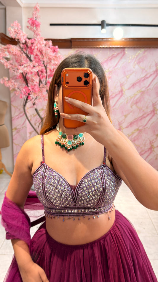 Embellished wedding lehenga 4022