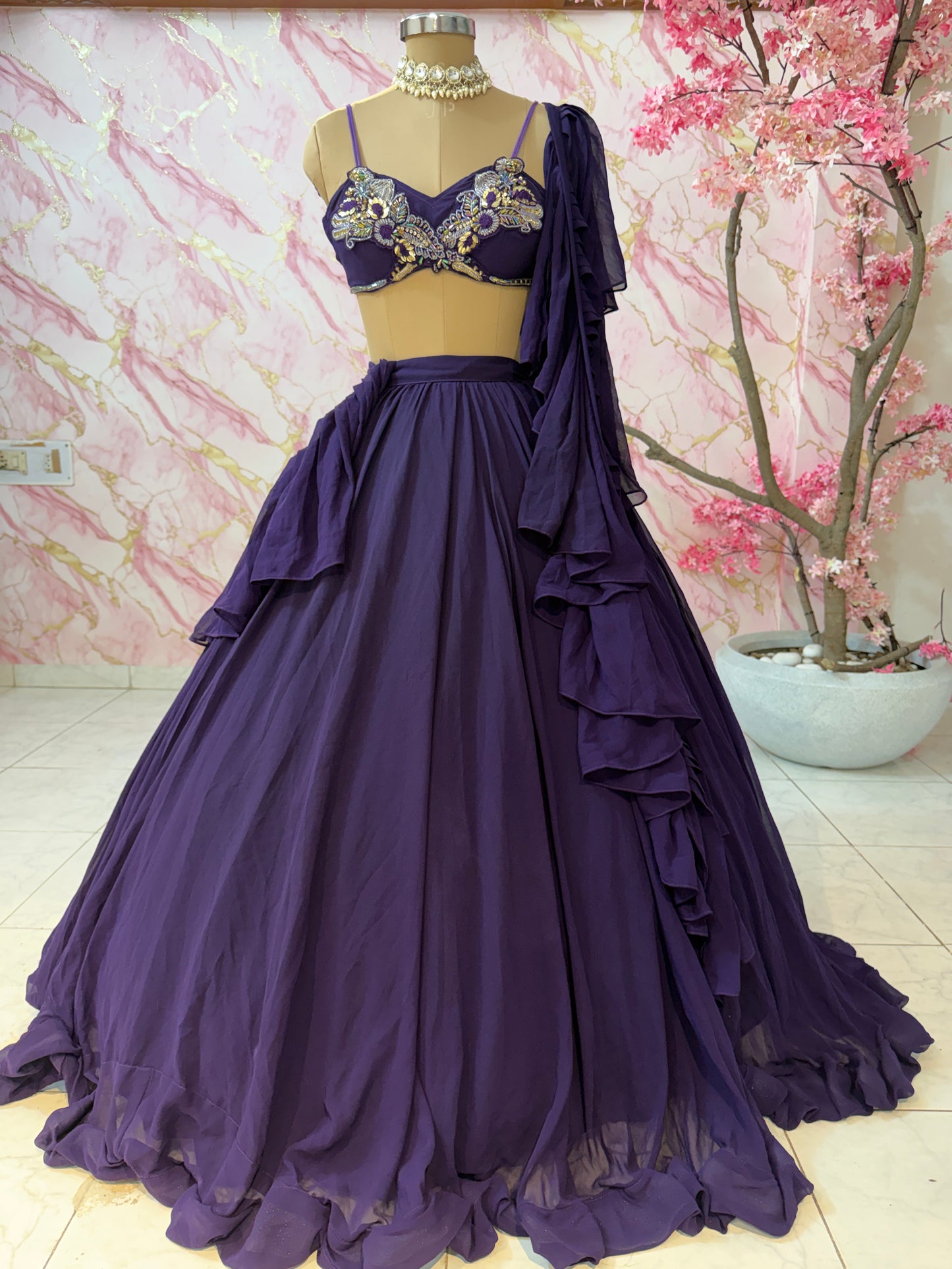 Embellished wedding lehenga 4088
