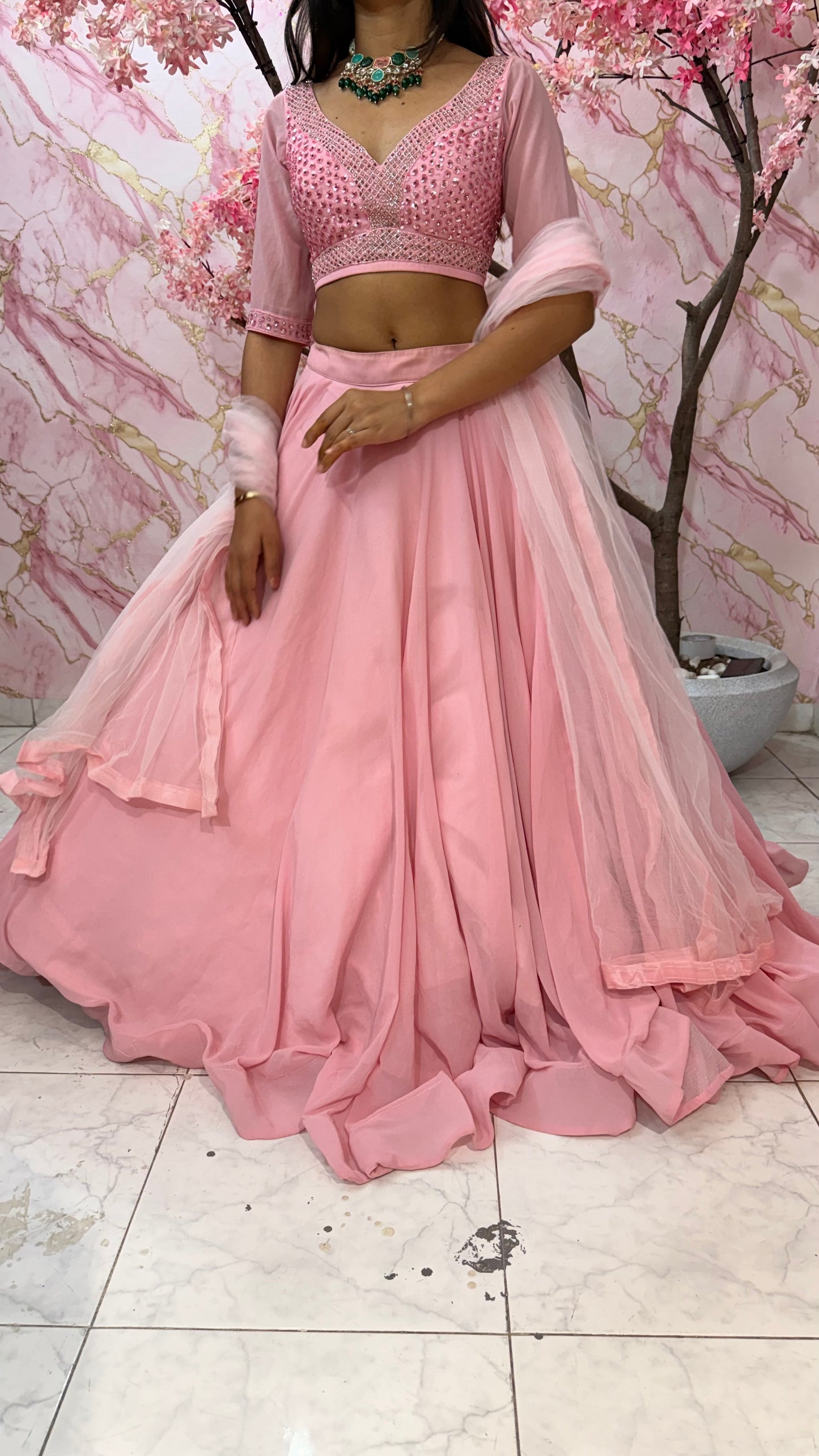 Embellished wedding lehenga 4029