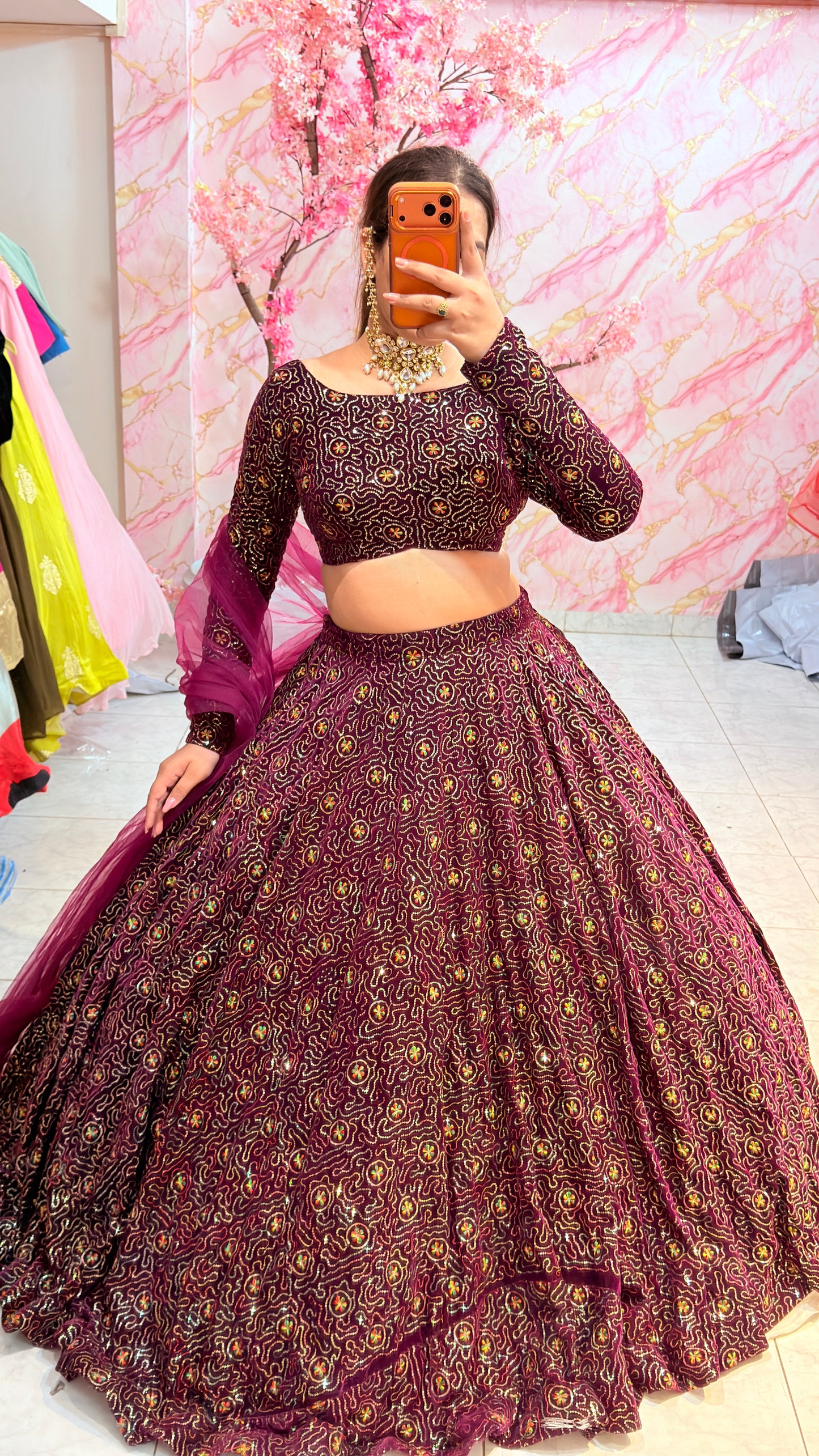 Embellished wedding lehenga 4063