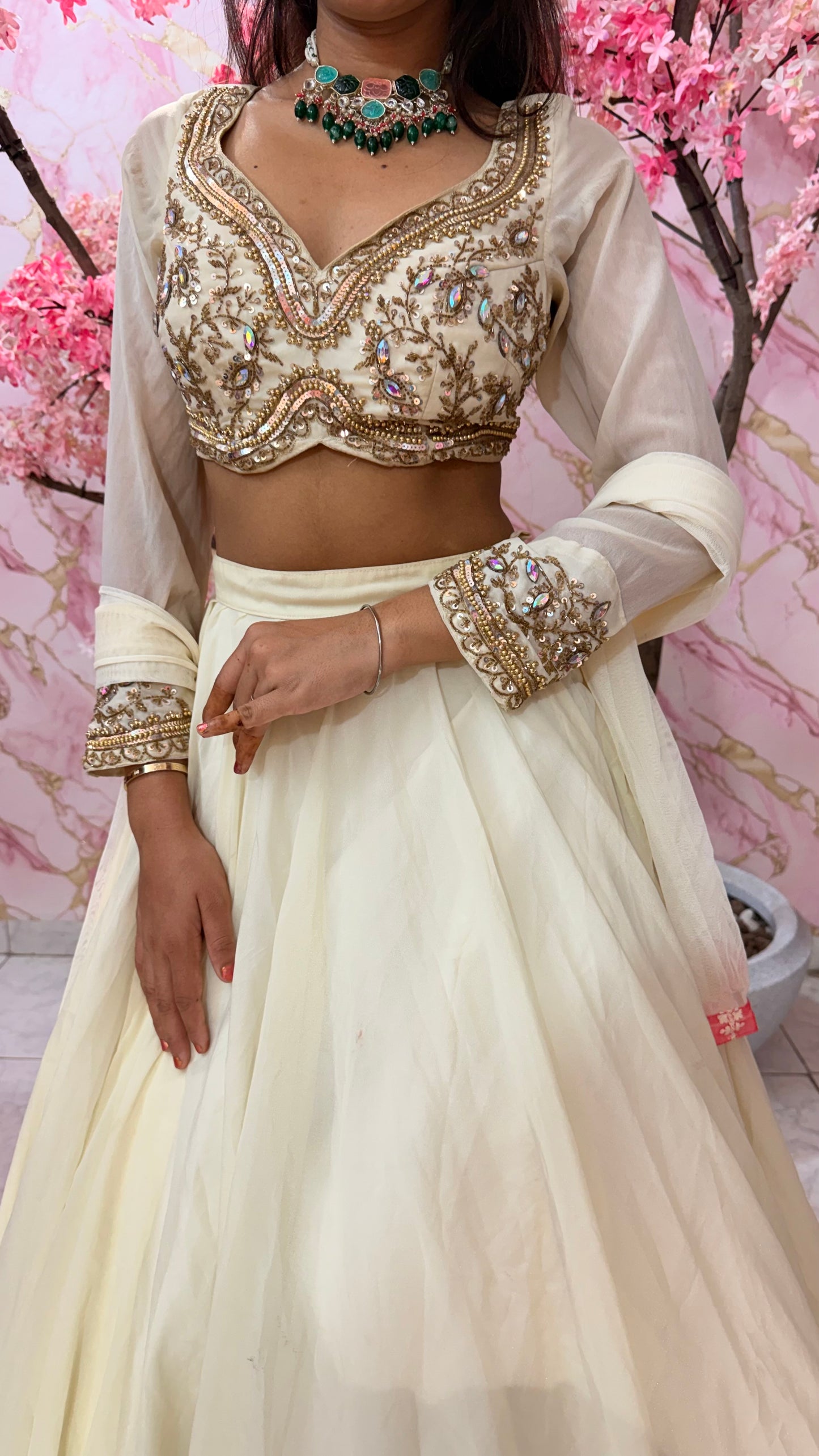 Embellished wedding lehenga 4046