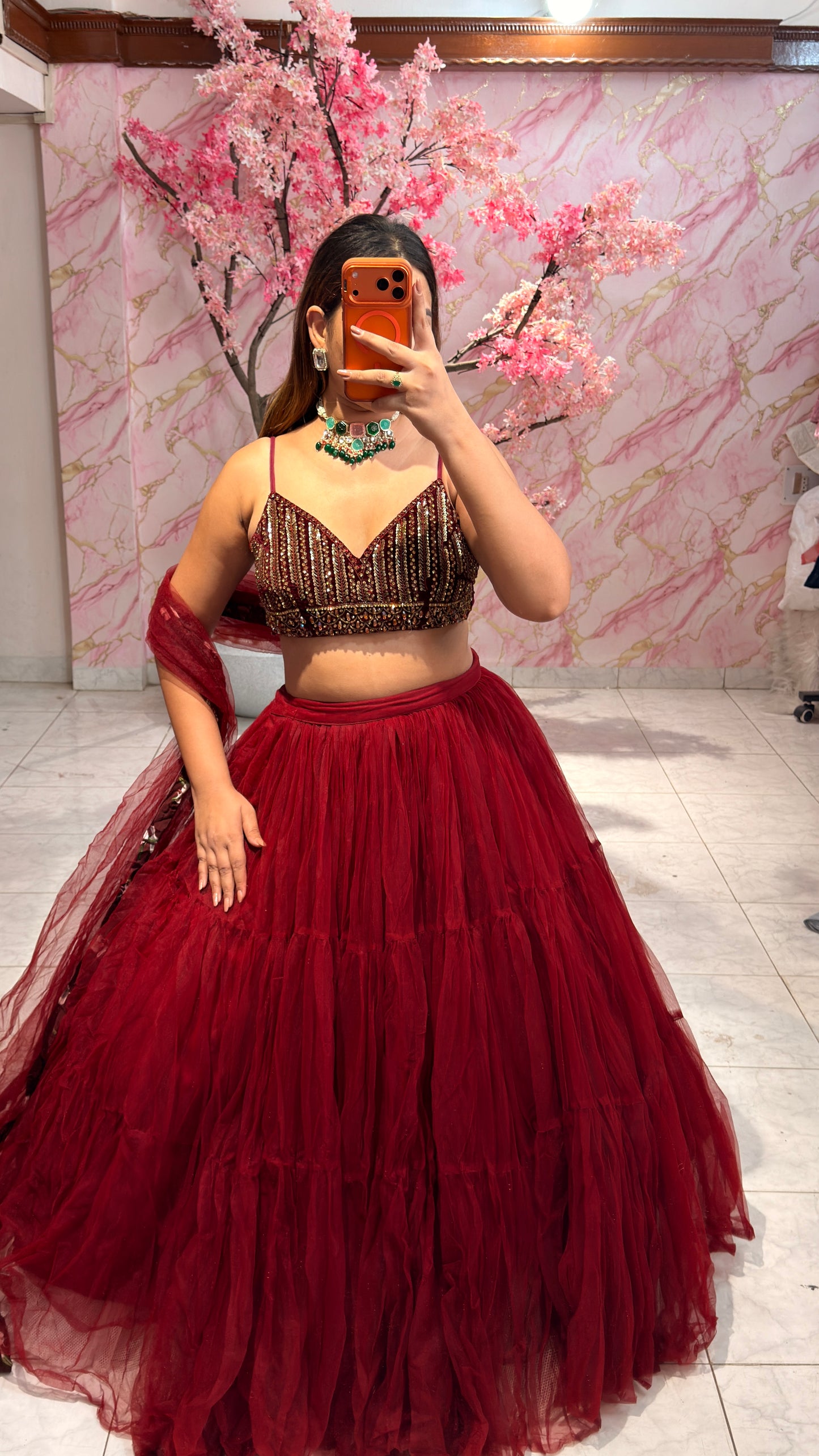 Embellished wedding lehenga 4019