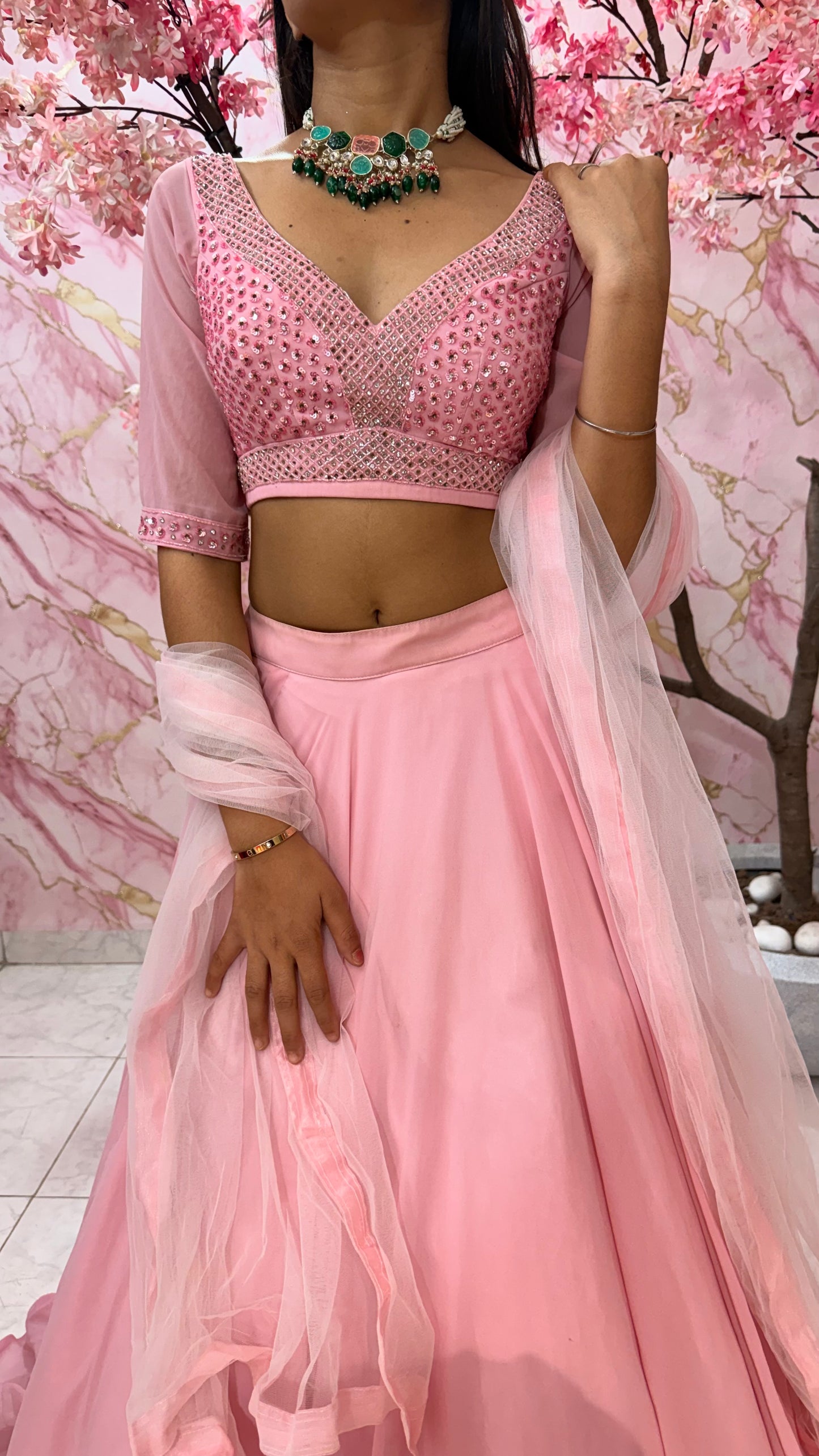 Embellished wedding lehenga 4029