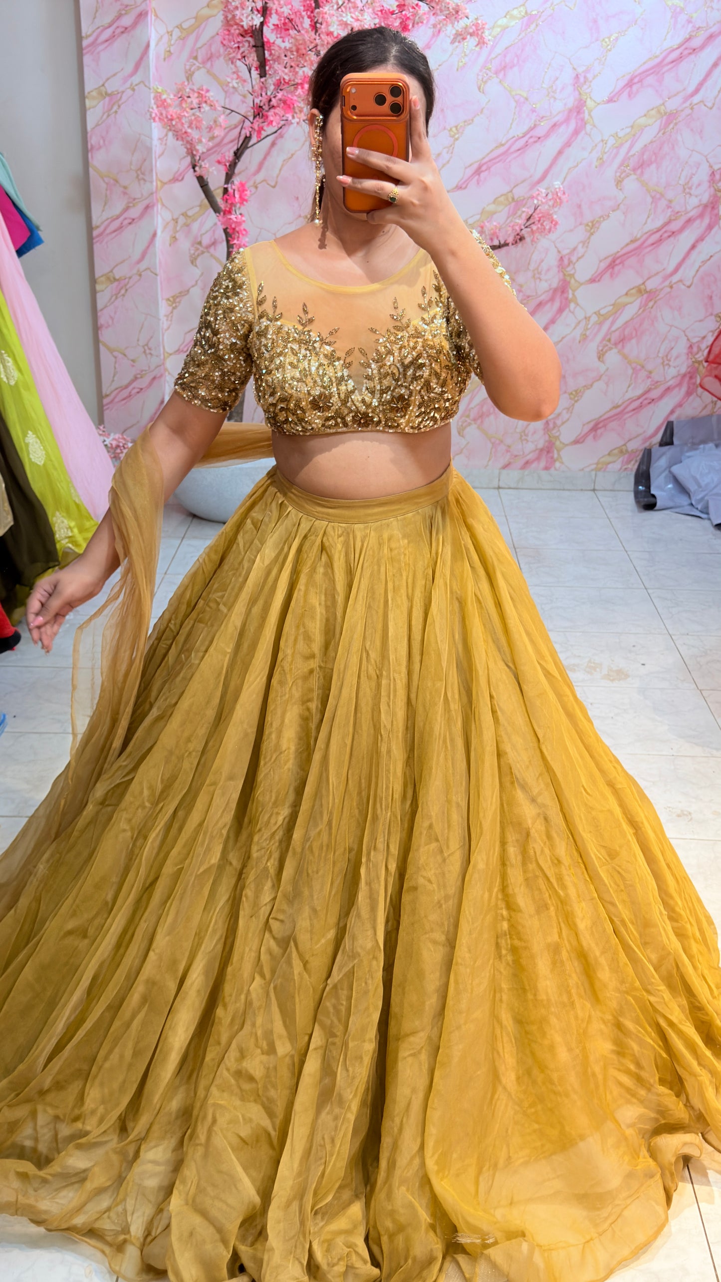 Embellished wedding lehenga 4075
