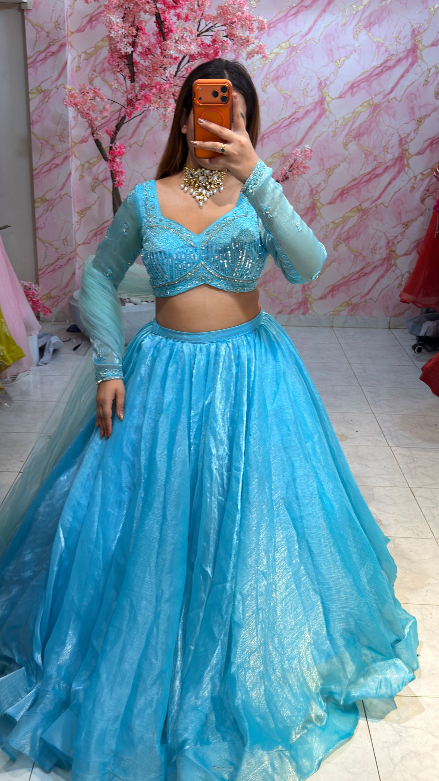 Embellished wedding lehenga 4078