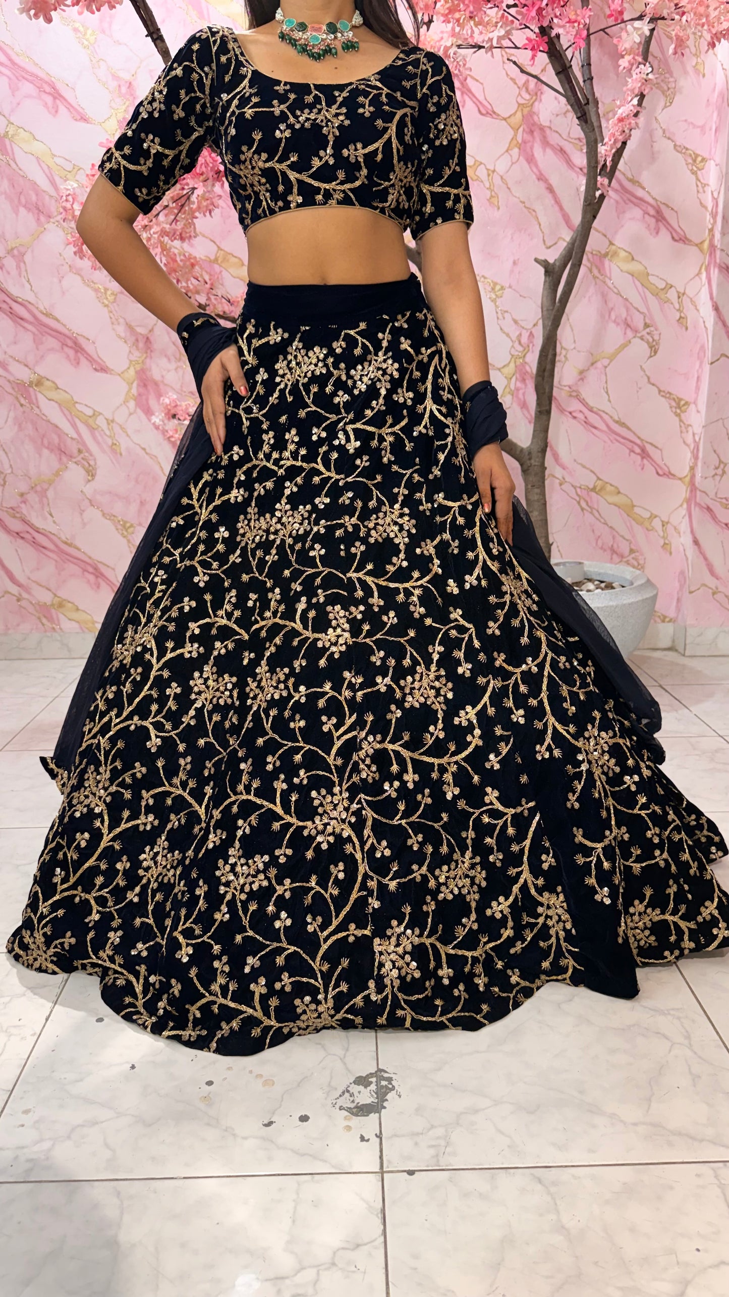 Embellished wedding lehenga 4043