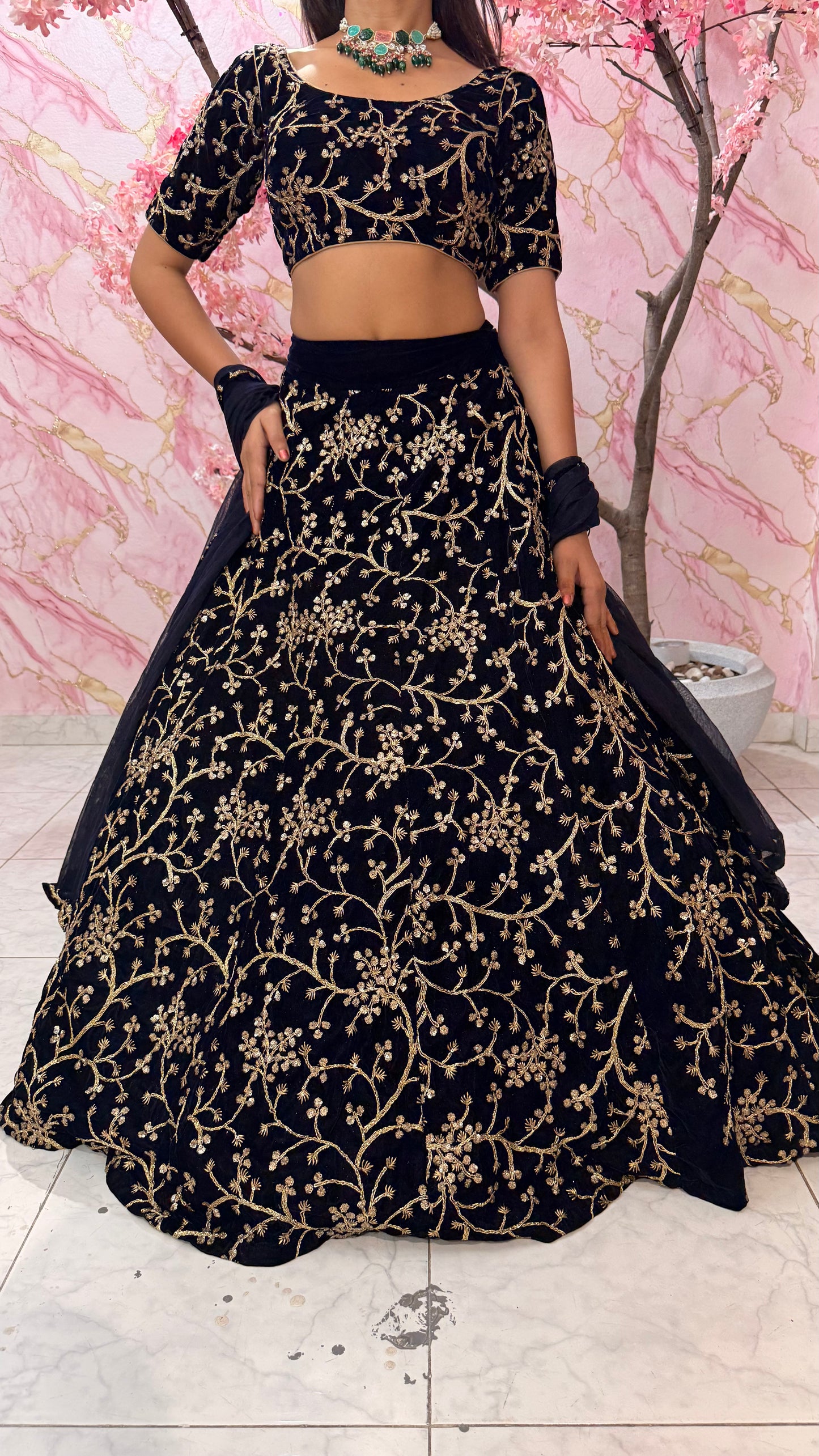 Embellished wedding lehenga 4043