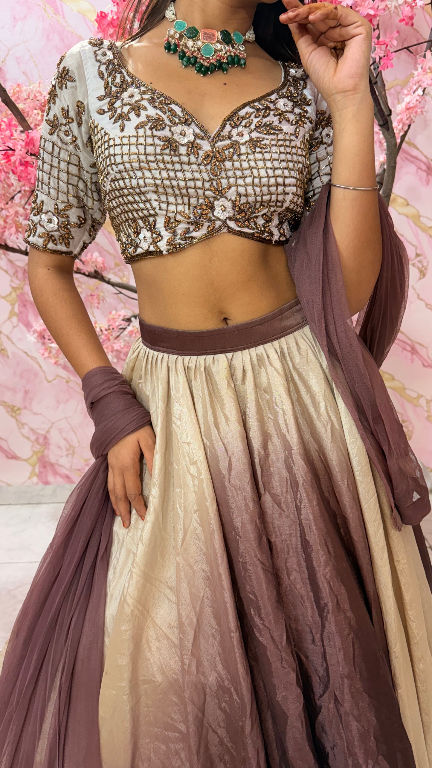 Embellished wedding lehenga 4044