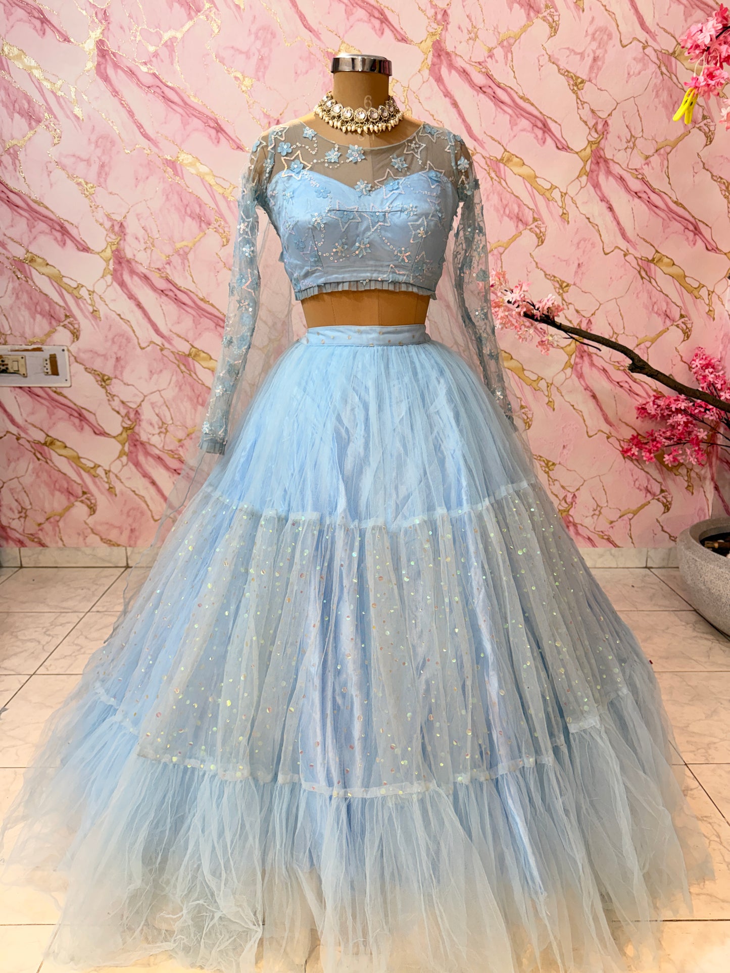 Embellished wedding lehenga 4121