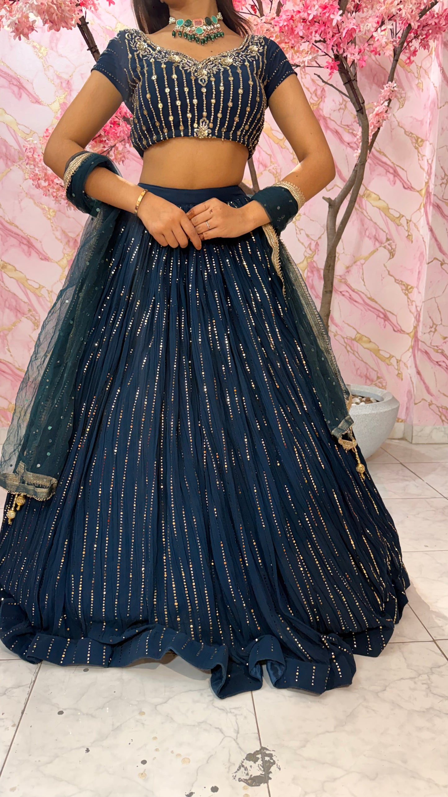 Embellished wedding lehenga 4049