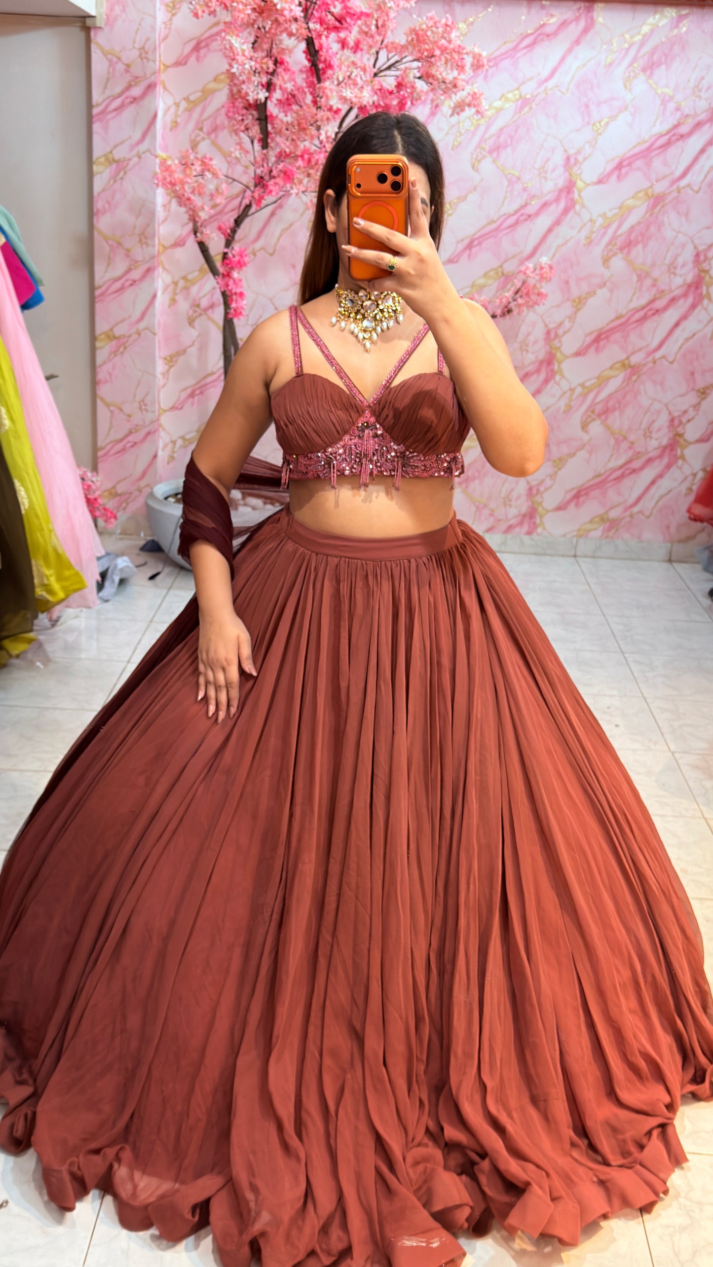 Embellished wedding lehenga 4077