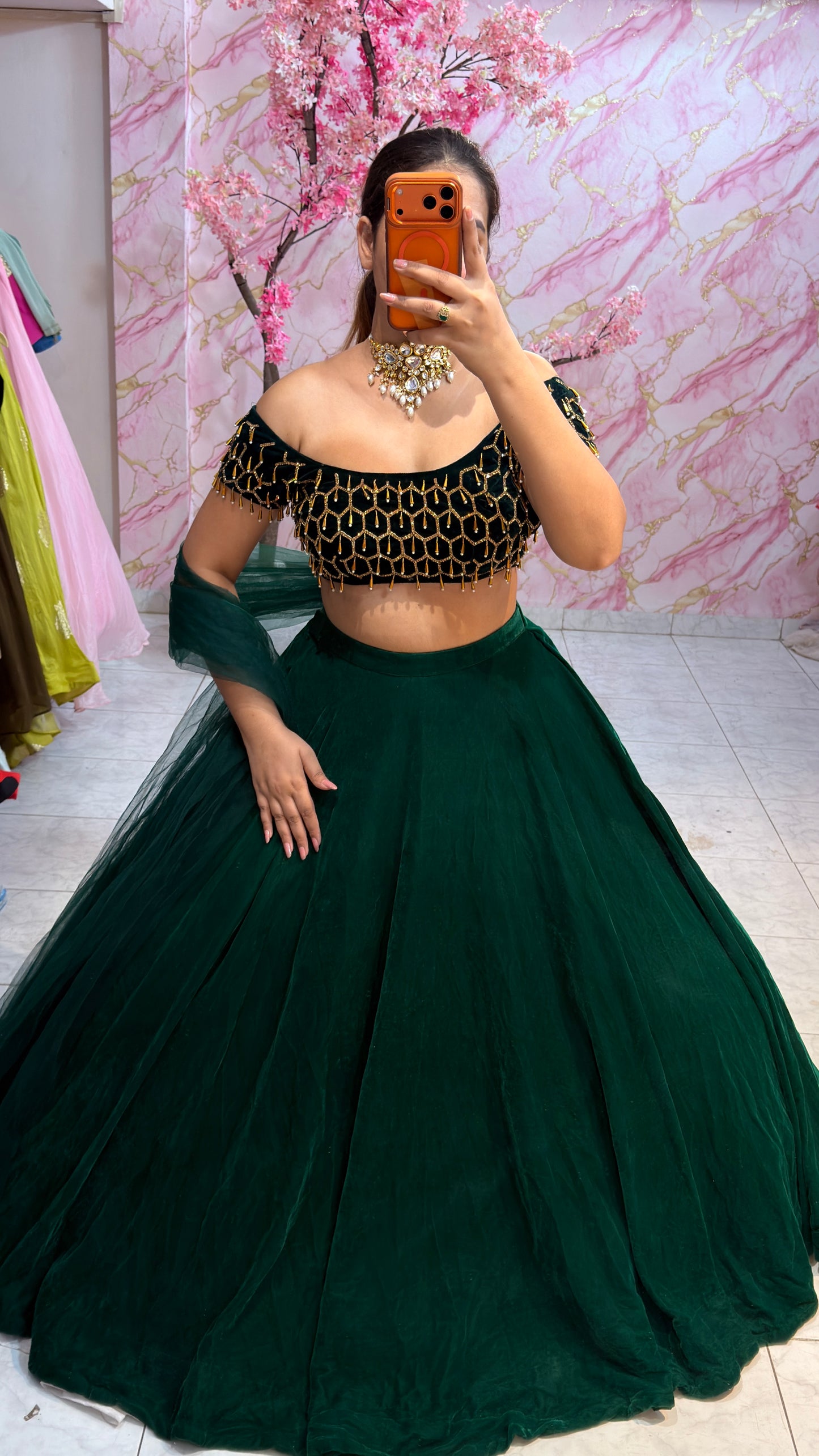 Embellished wedding lehenga 4058