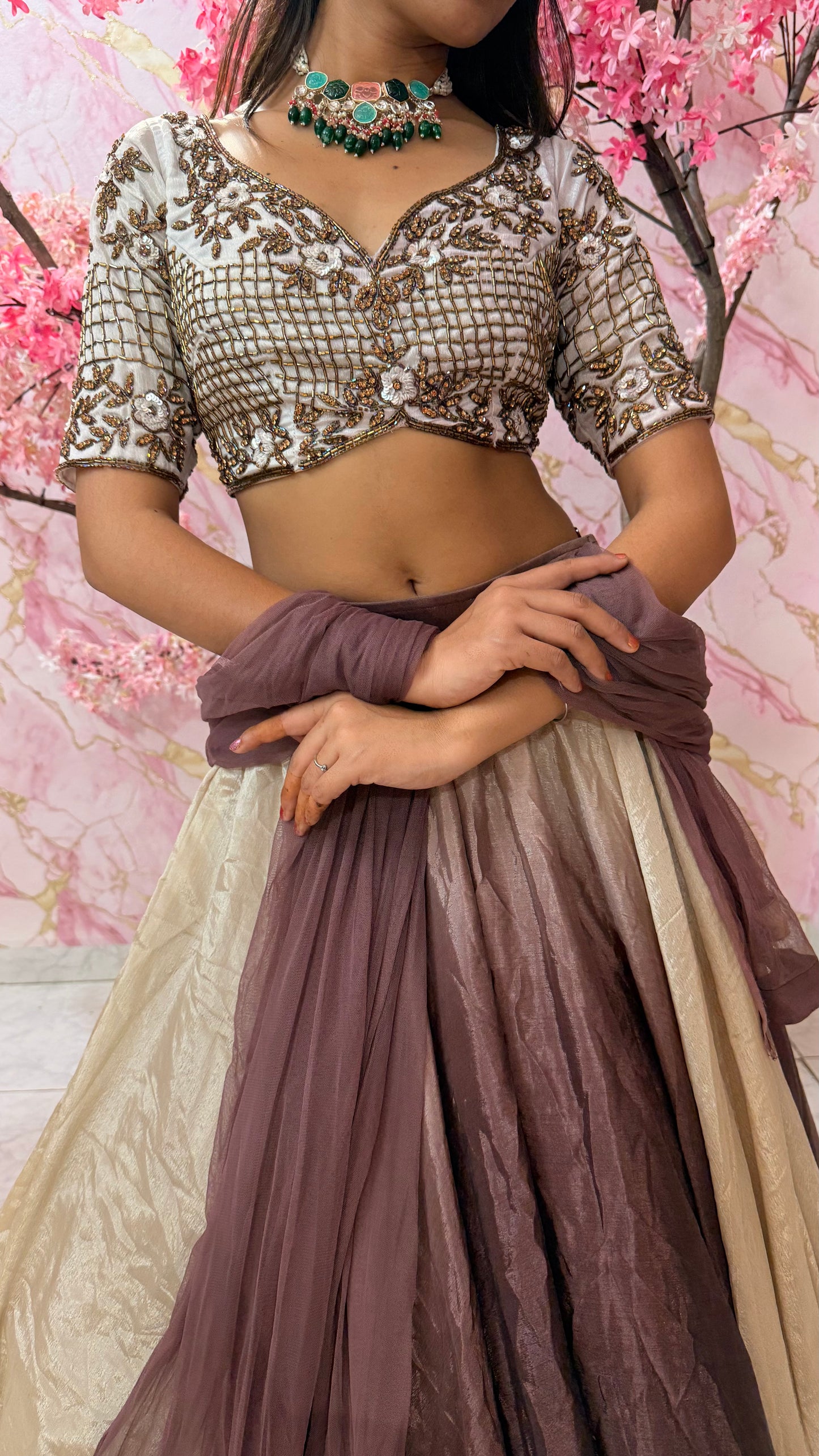 Embellished wedding lehenga 4044