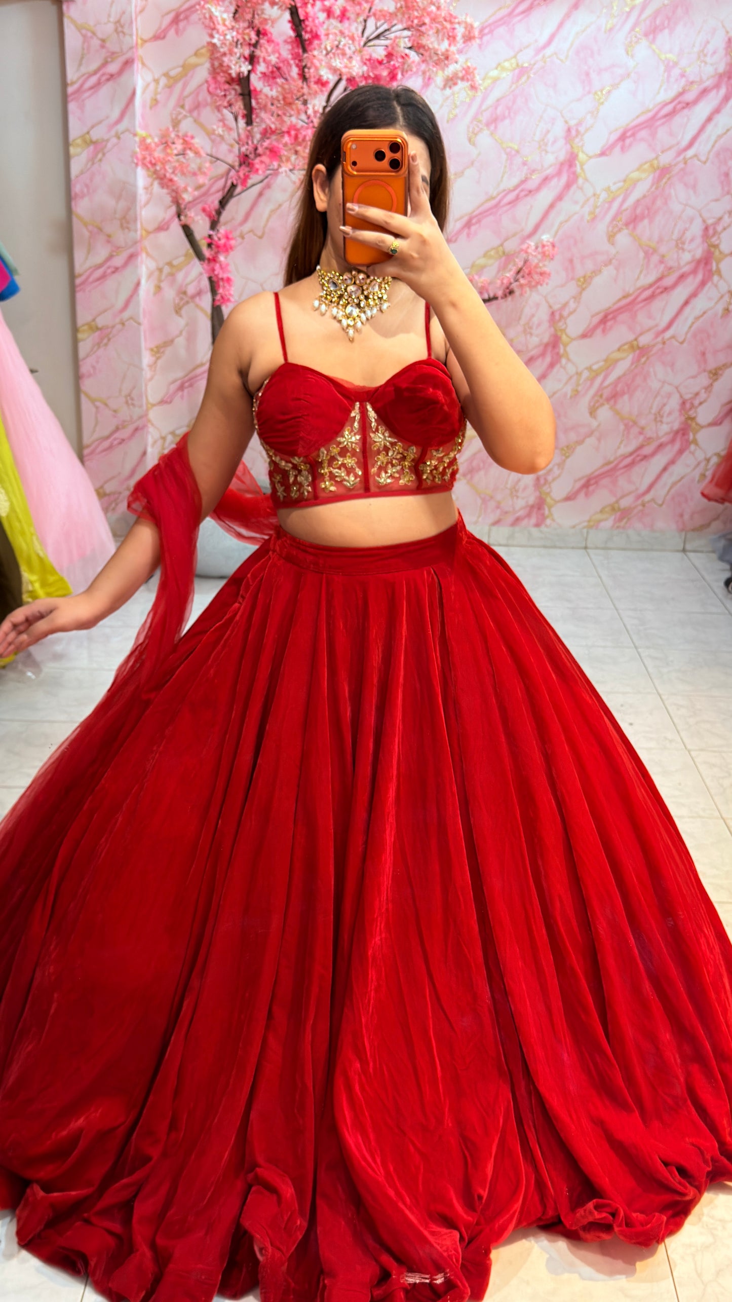 Embellished wedding lehenga 4074