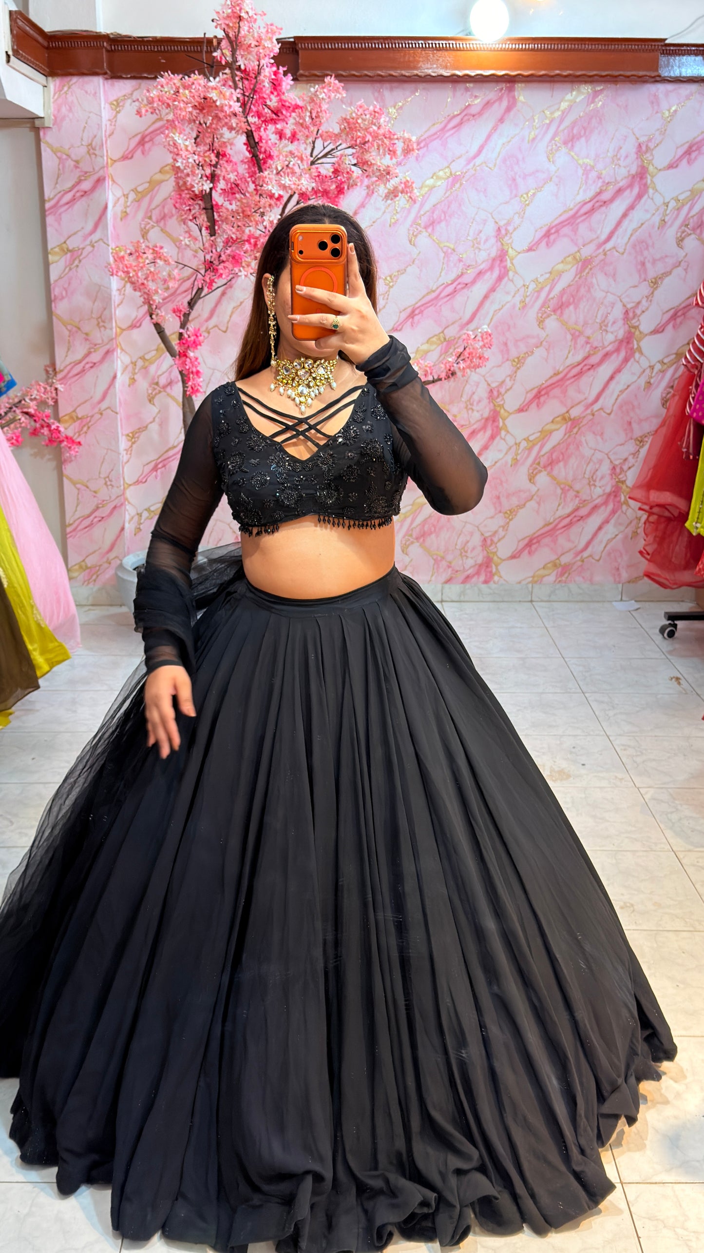 Embellished wedding lehenga 4084