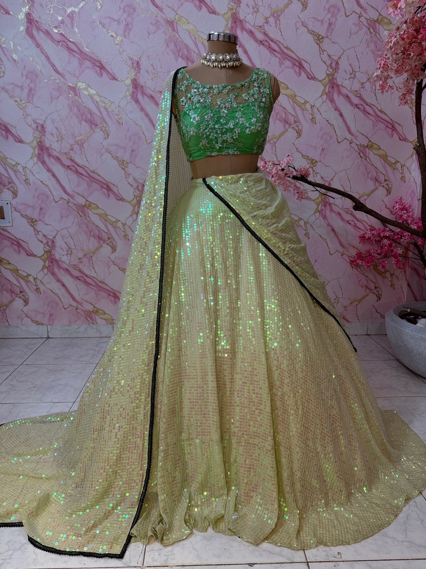 Embellished wedding lehenga 4153