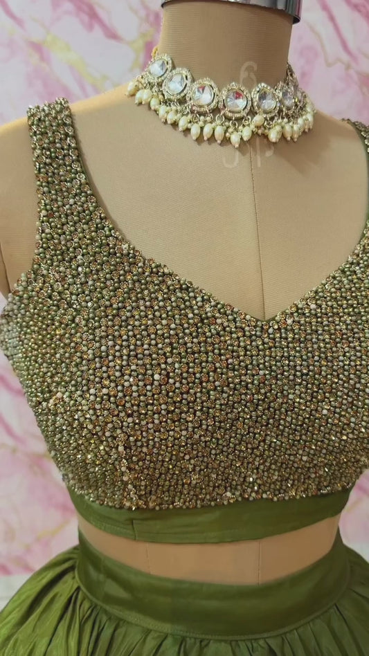 Embellished wedding lehenga 4146